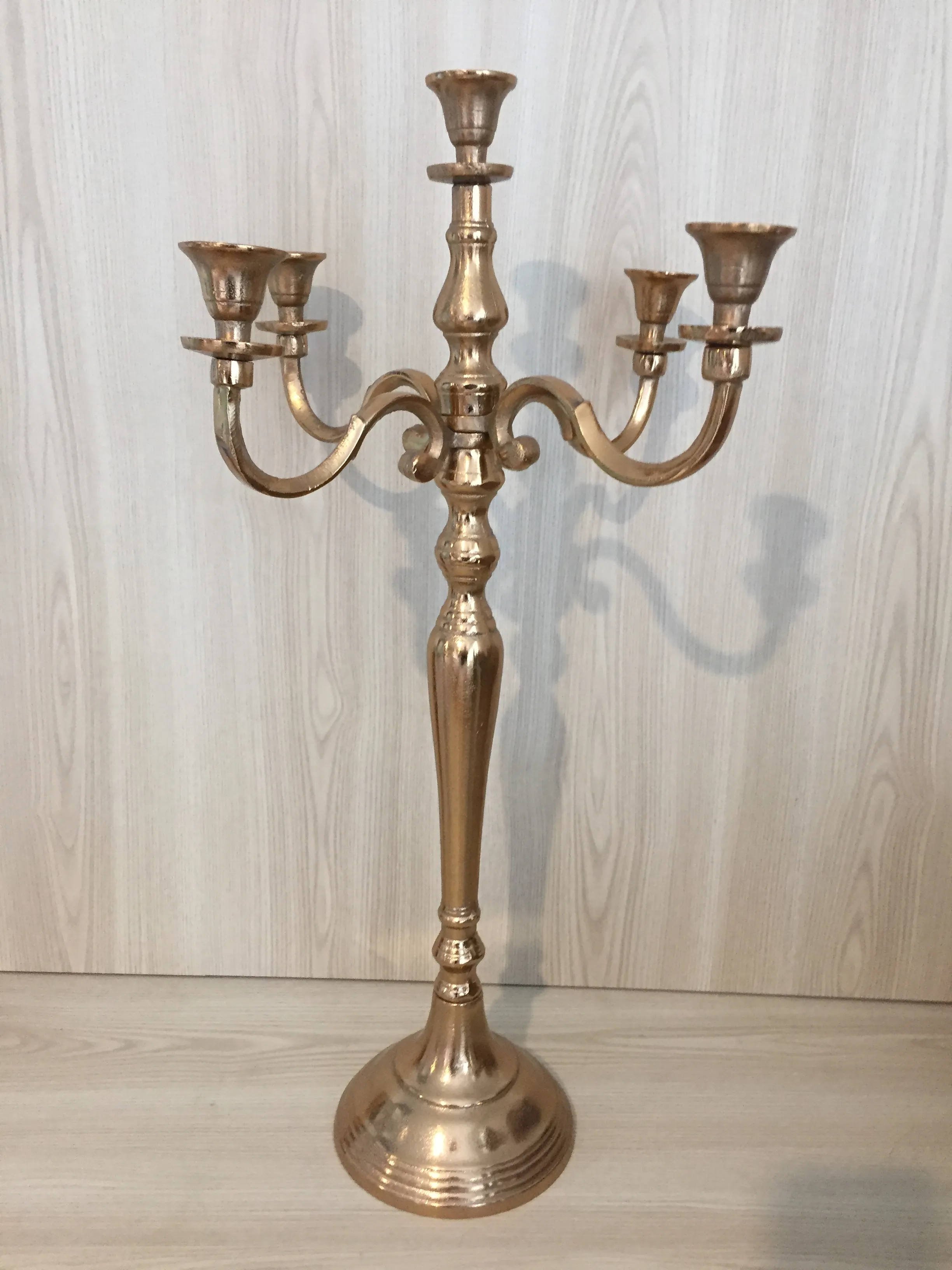 5 Cup Metal Candelabra Tall - Copper