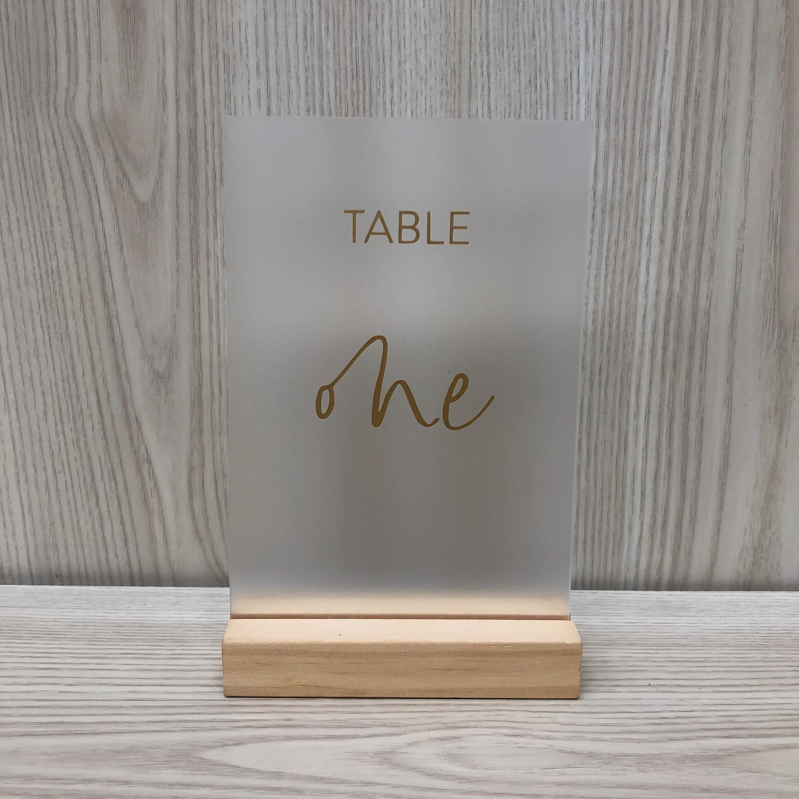 Willa Acrylic Table Numbers 4x6" - Frosted/Gold SET #1