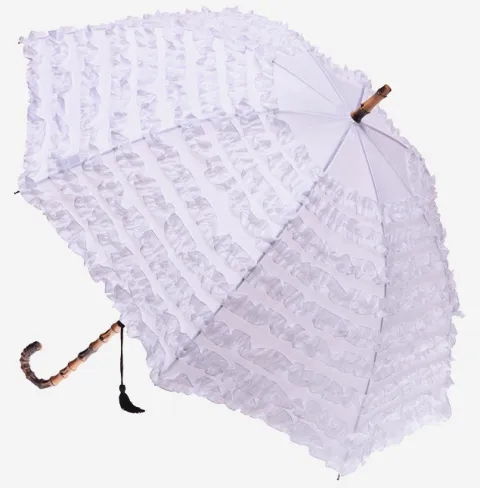 Fifi Frilly Umbrella - White
