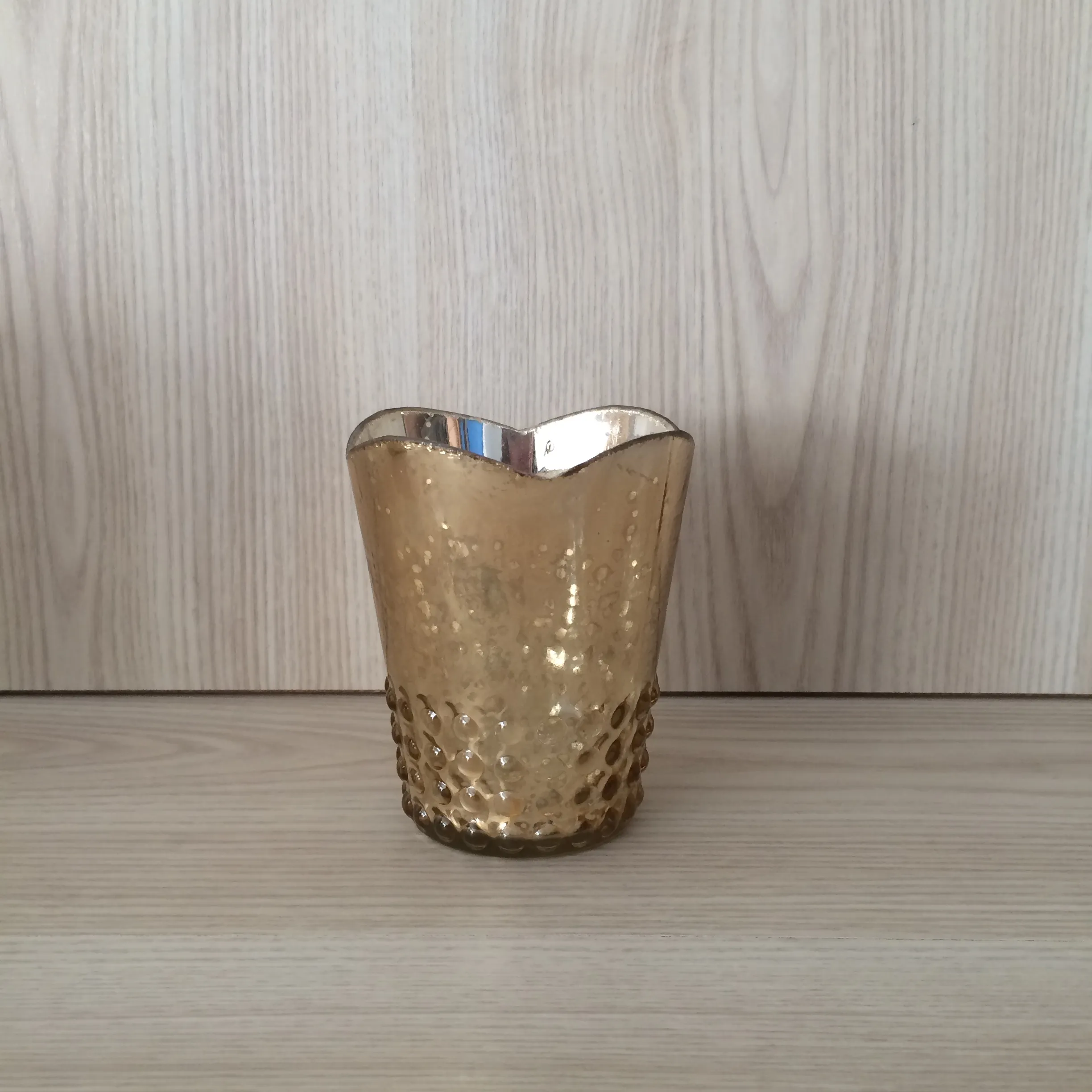 Dotted Tall Tealight Holder - Gold