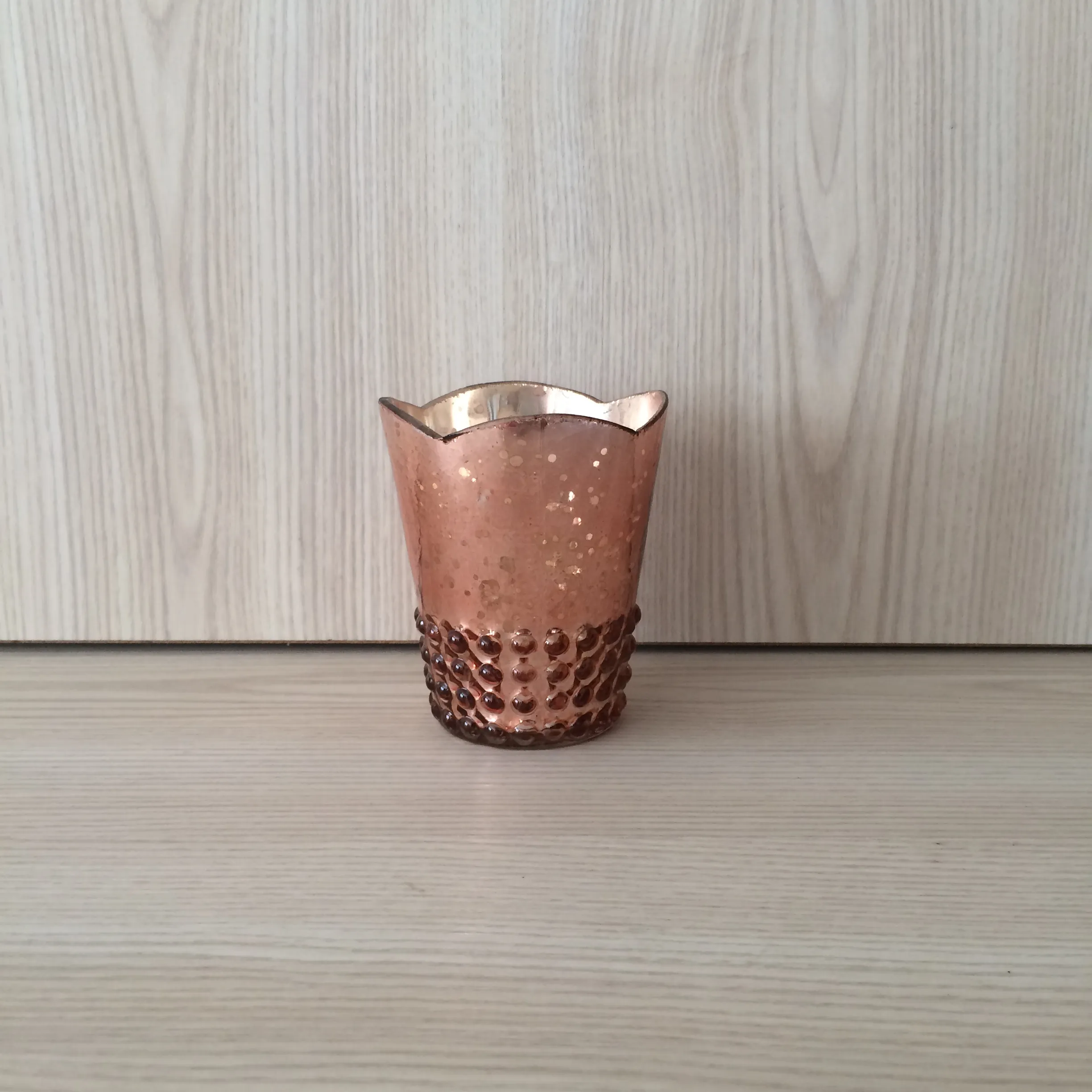 Dotted Tall Tealight Holder - Rose Gold