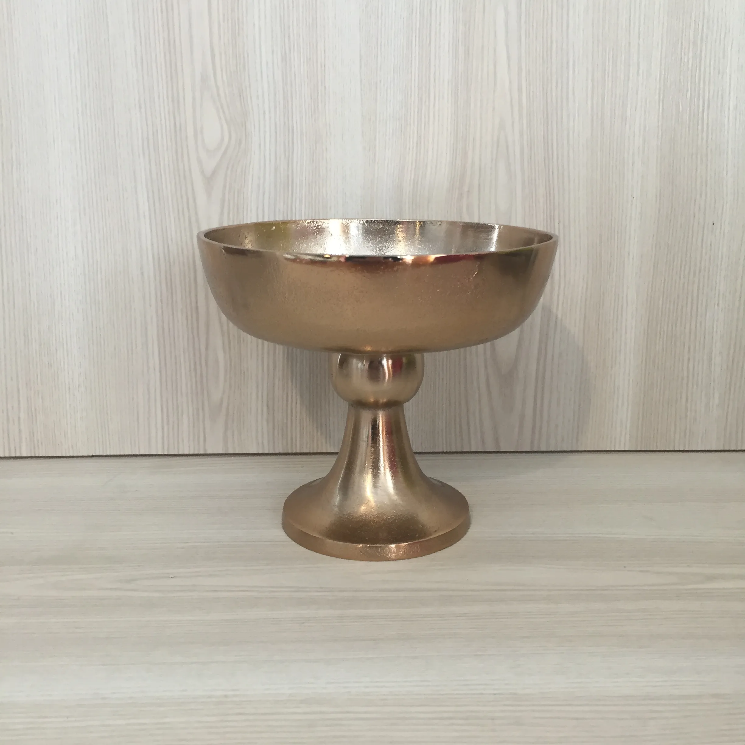 Lily Metal Compote Vase - Copper