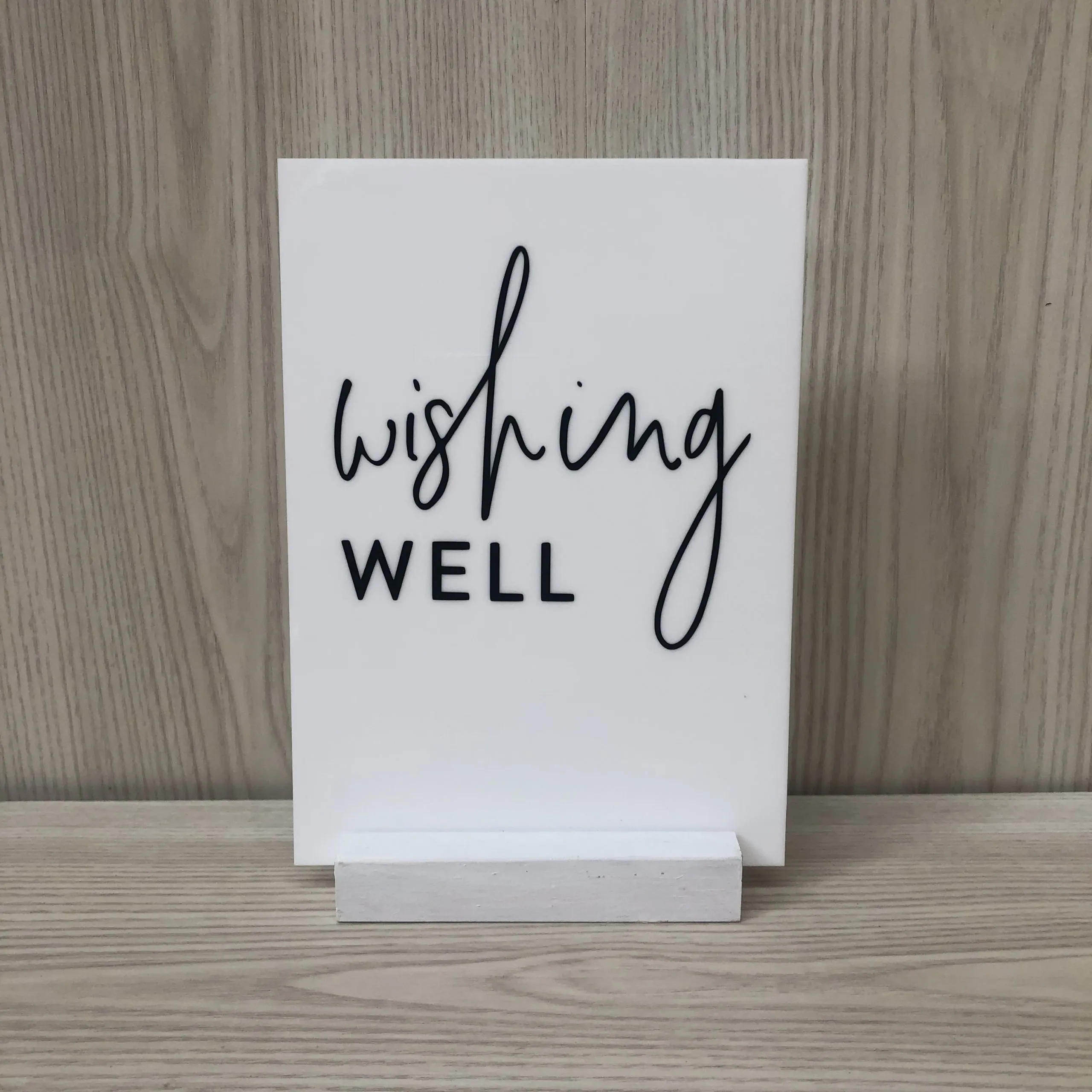 Willa Acrylic Wishing Well Sign - White/Black