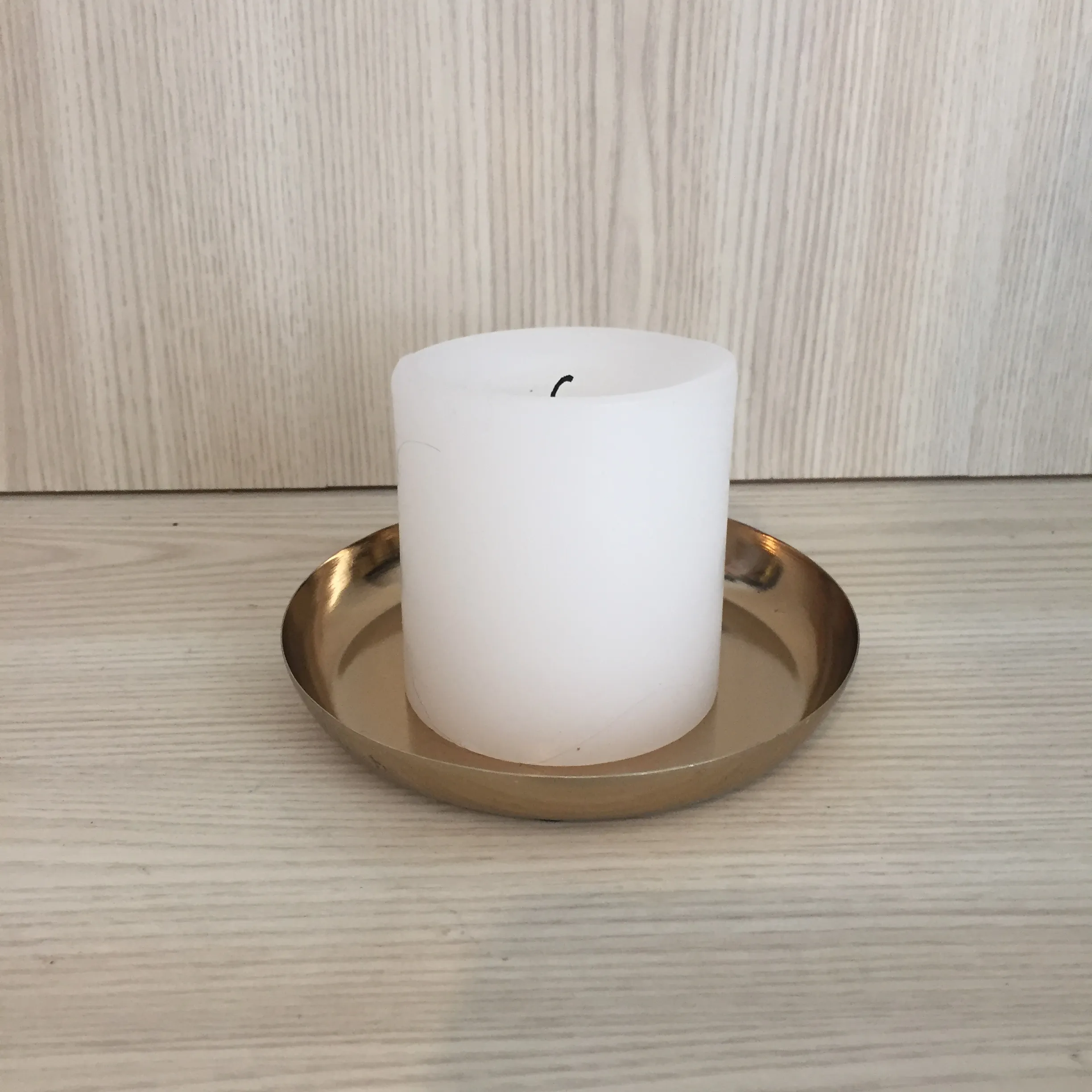 Pillar Candle Plate - Gold