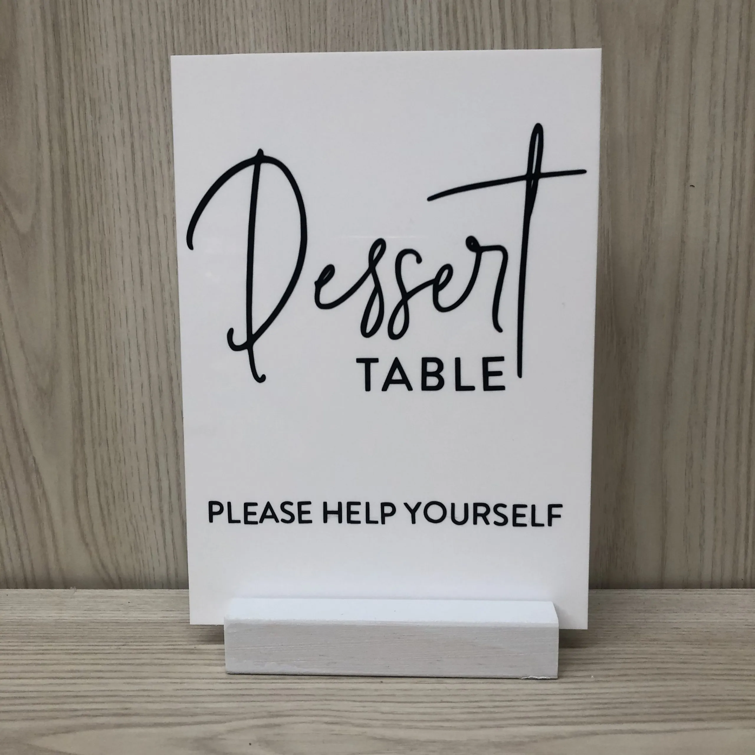 Willa Acrylic Dessert Table Sign - White/Black