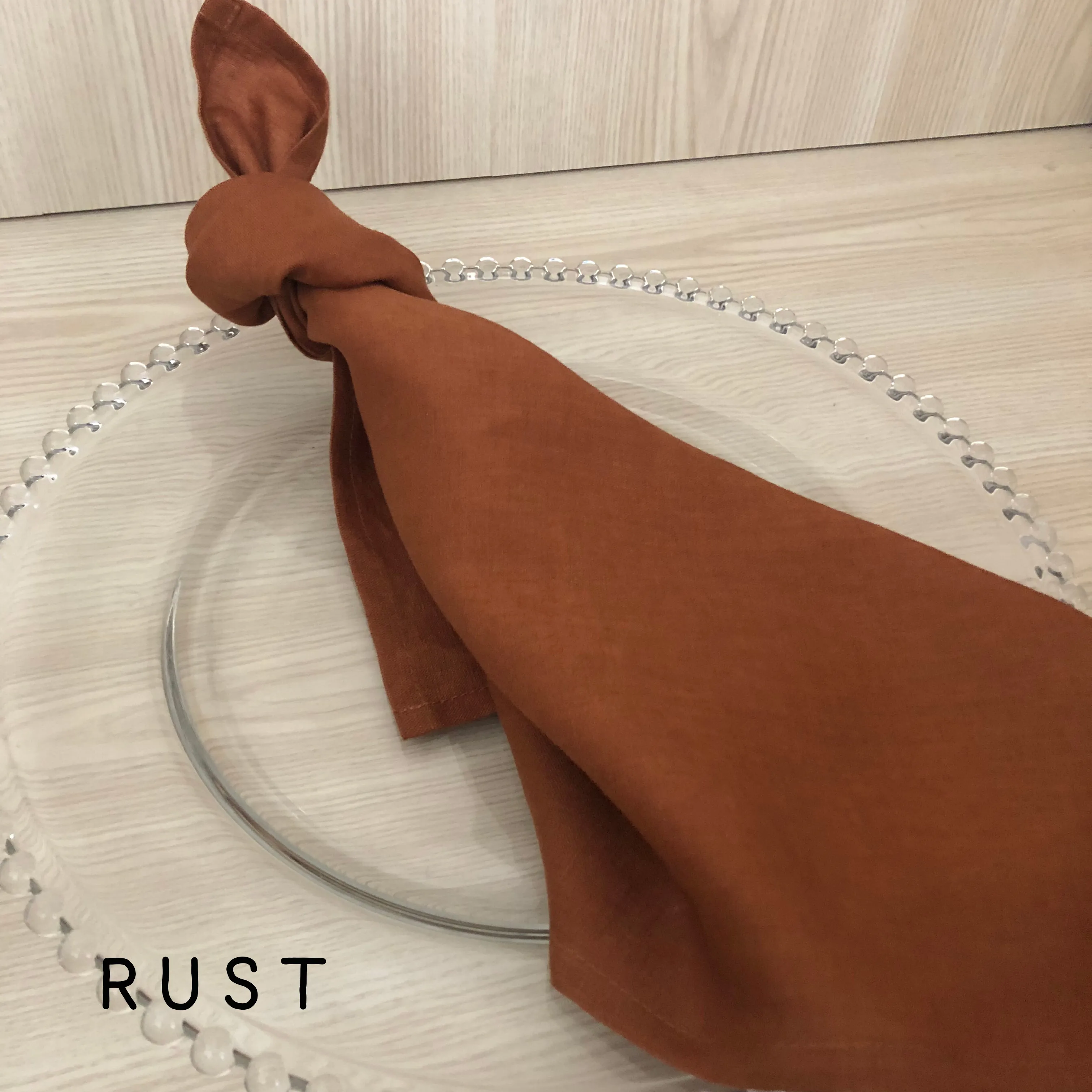 Stonewash Linen Napkin - Rust
