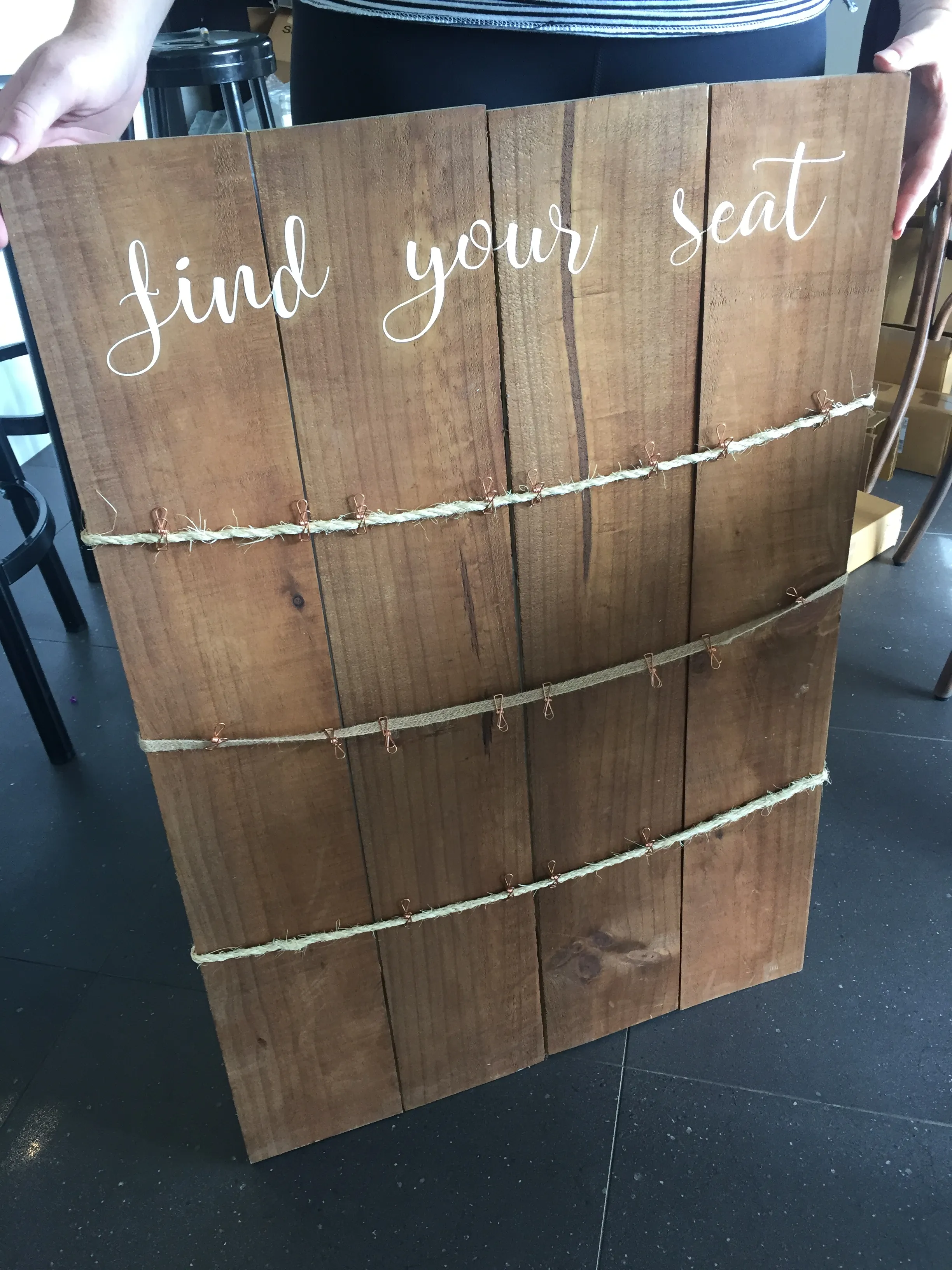 Find Your Seat Wooden Seating Chart Board