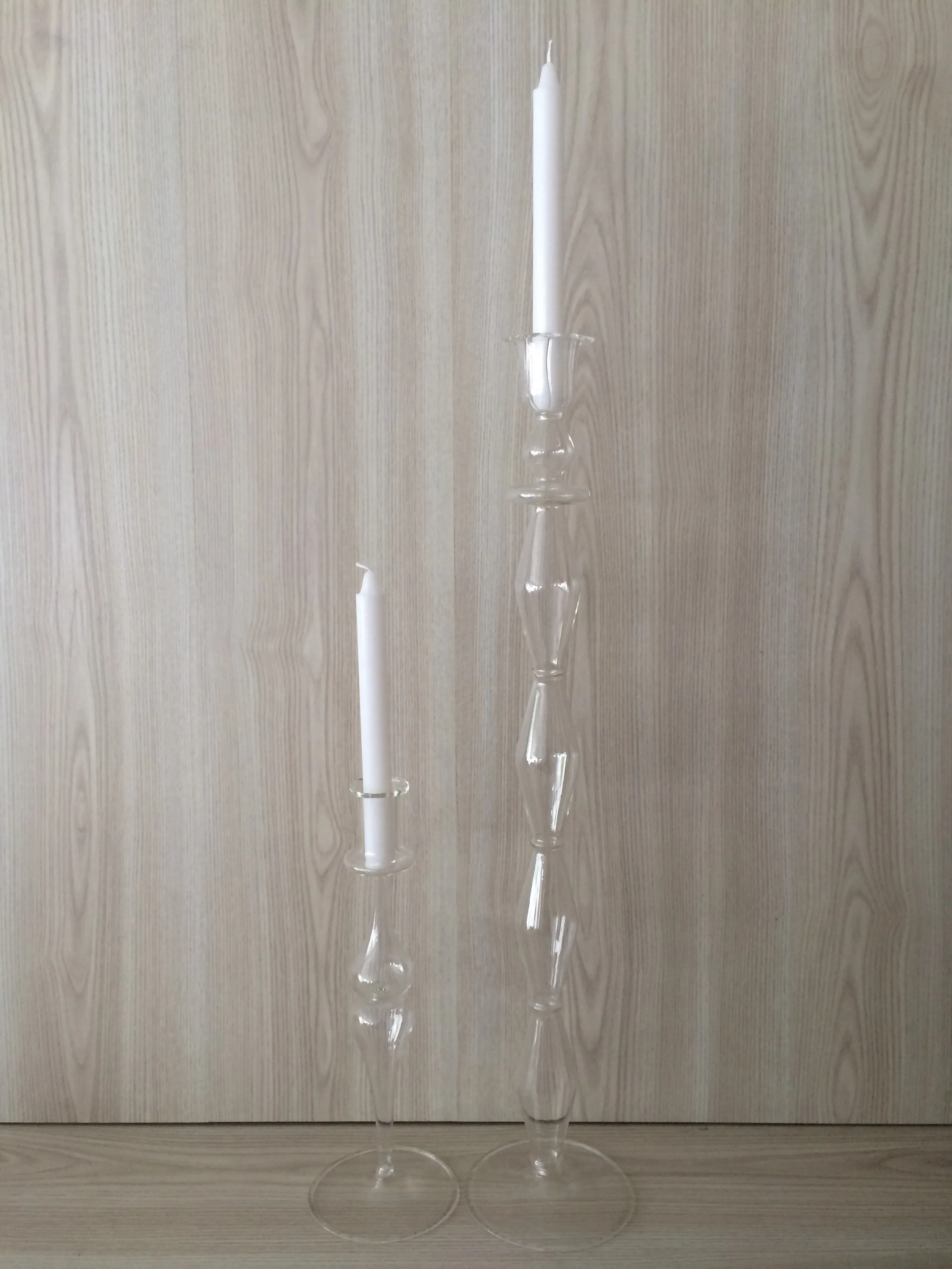 Clear Taper Candleholders - Tall & Short