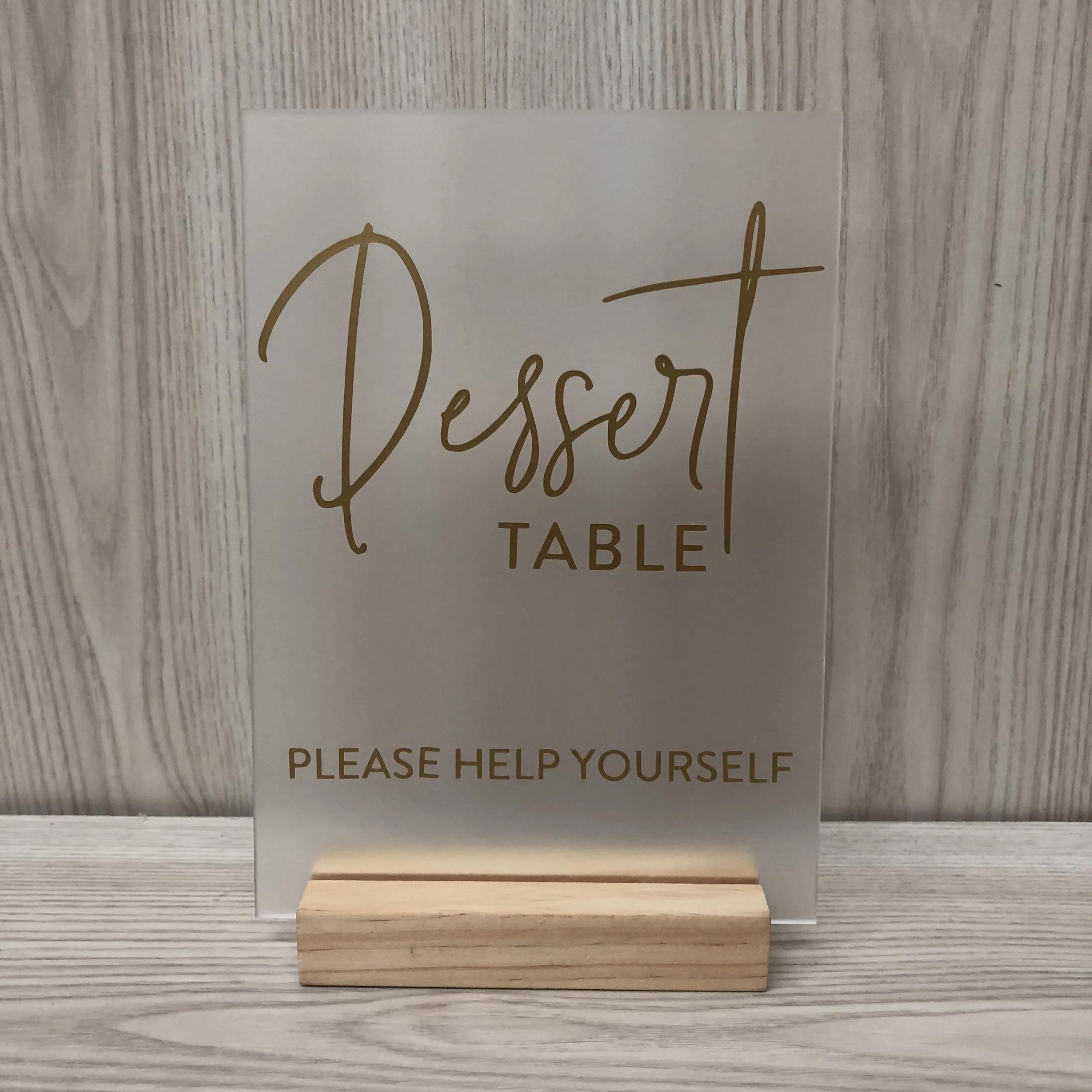 Willa Acrylic Dessert Table Sign - Frosted/Gold