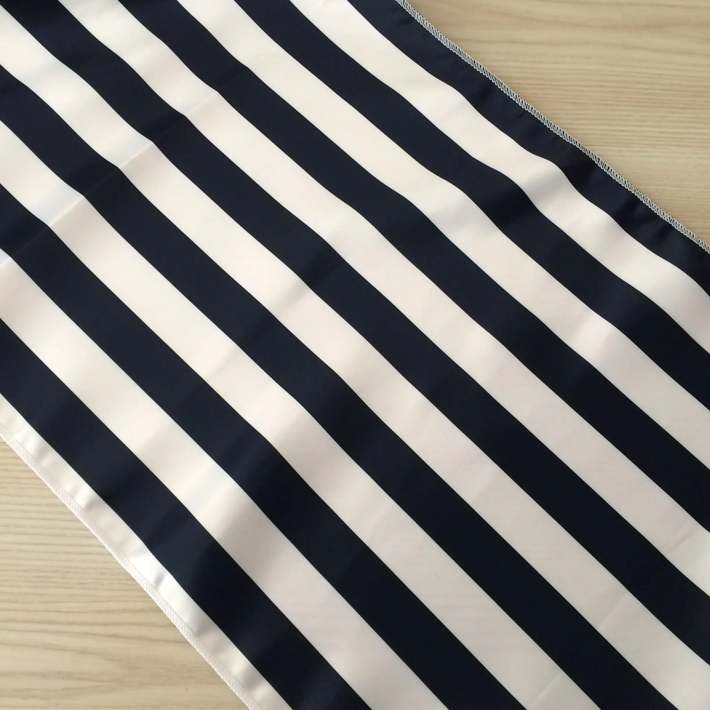 Striped Table Runner - Navy & White