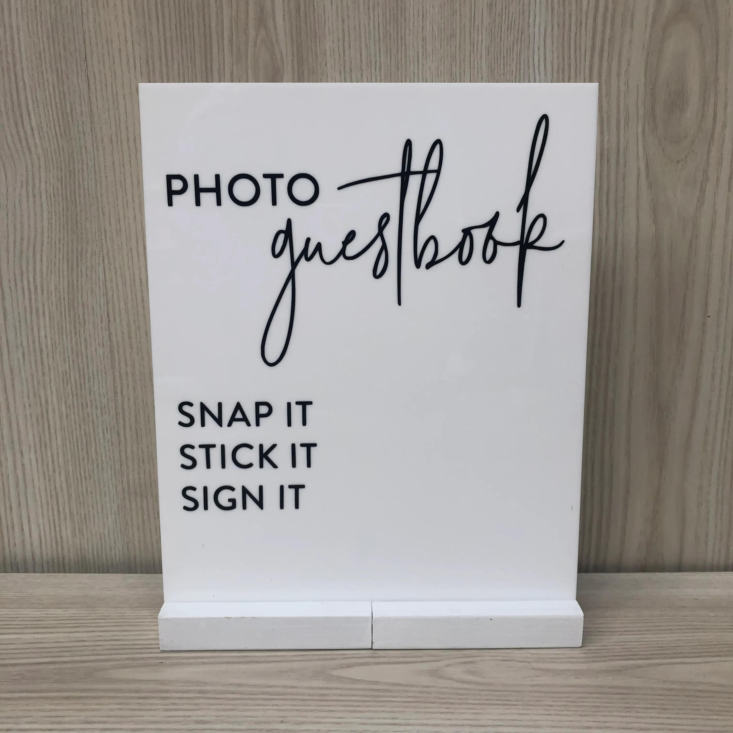 Willa Acrylic Photo Guestbook Sign - White/Black