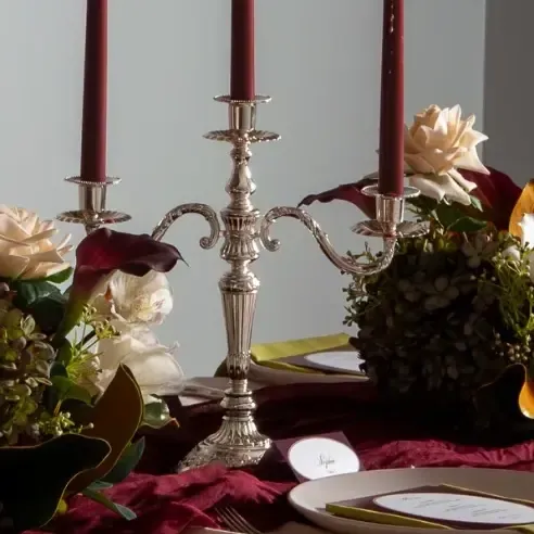 Olivia Vintage Silver Candelabra - two sizes 