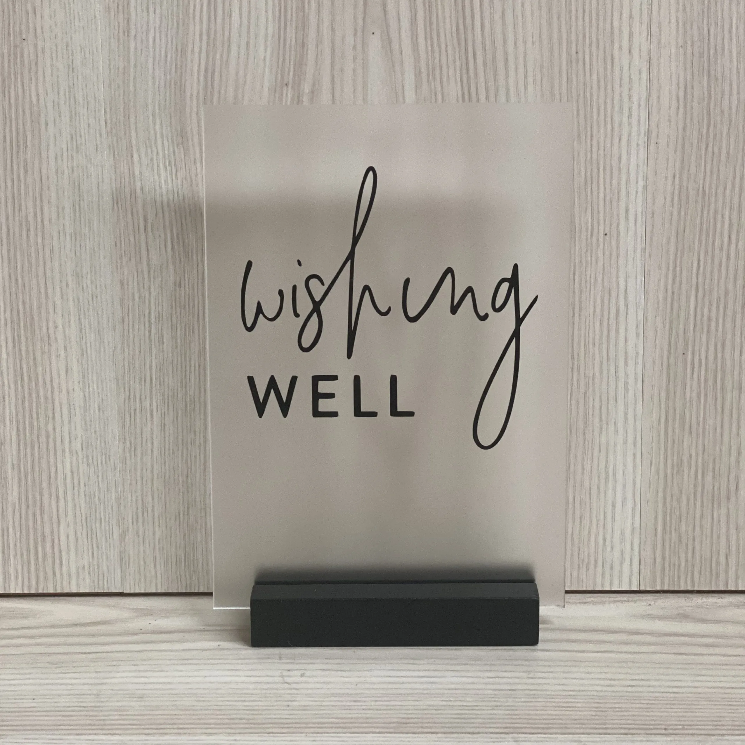Willa Acrylic Wishing Well Sign - Frosted/Black