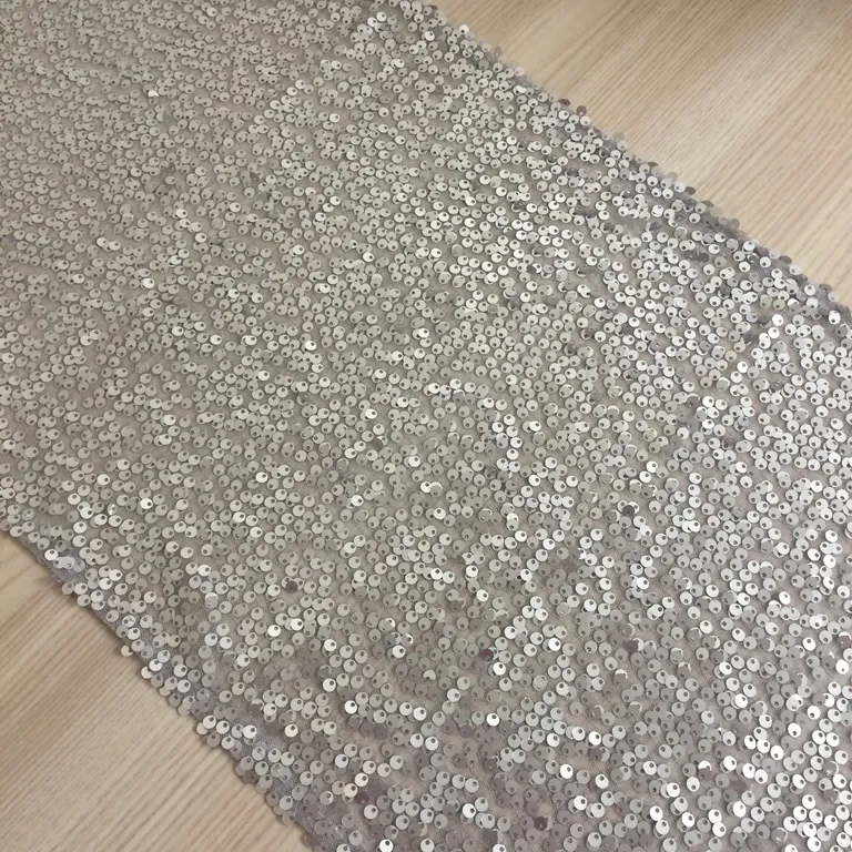 Sequin Table Runner - Matte Silver