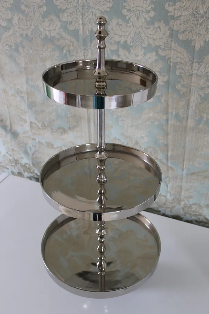 3 Tier Cake Stand - Silver Aluminium