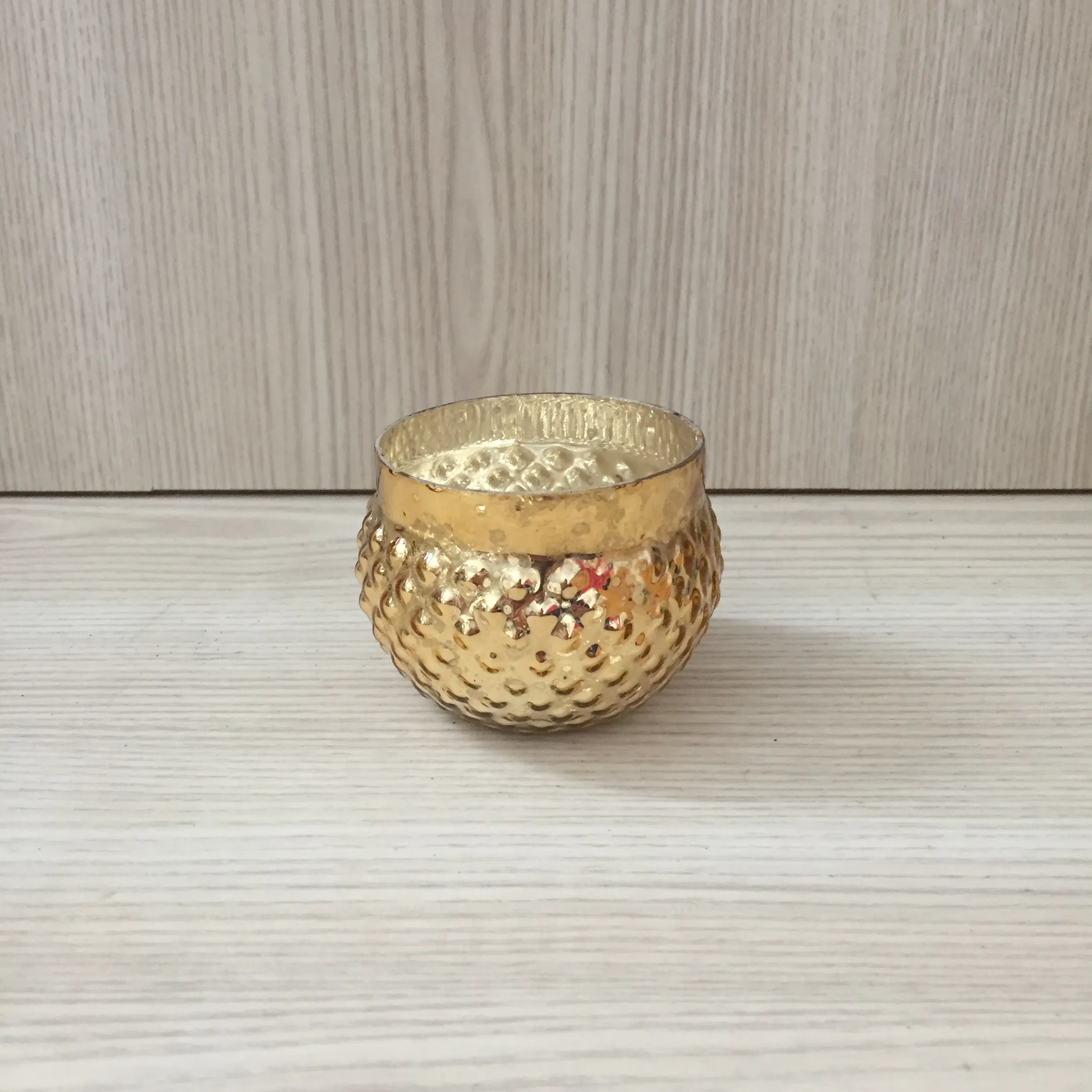 Dotted Round Votive Holder - Gold