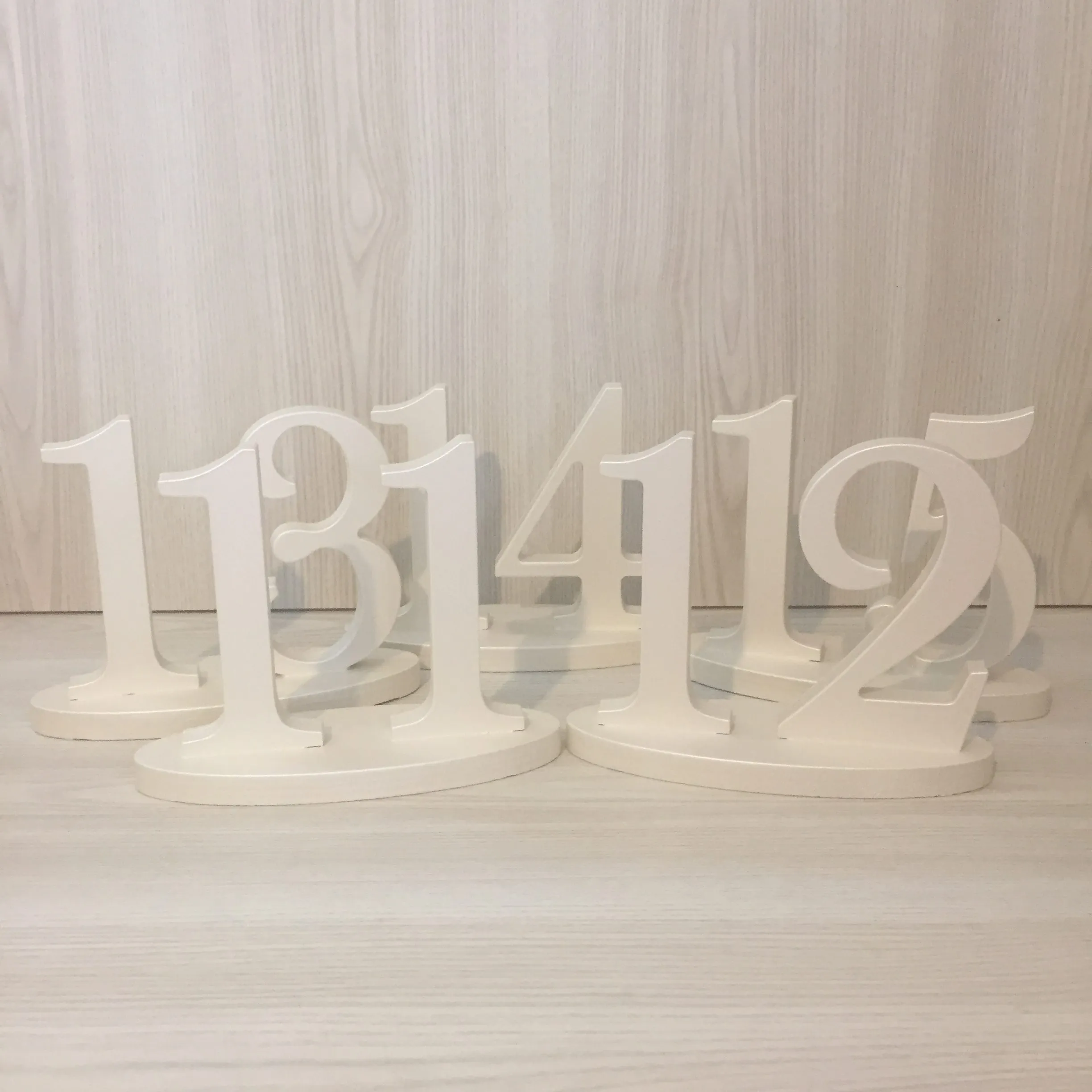 Metallic Pearl Wooden Freestanding Table Number