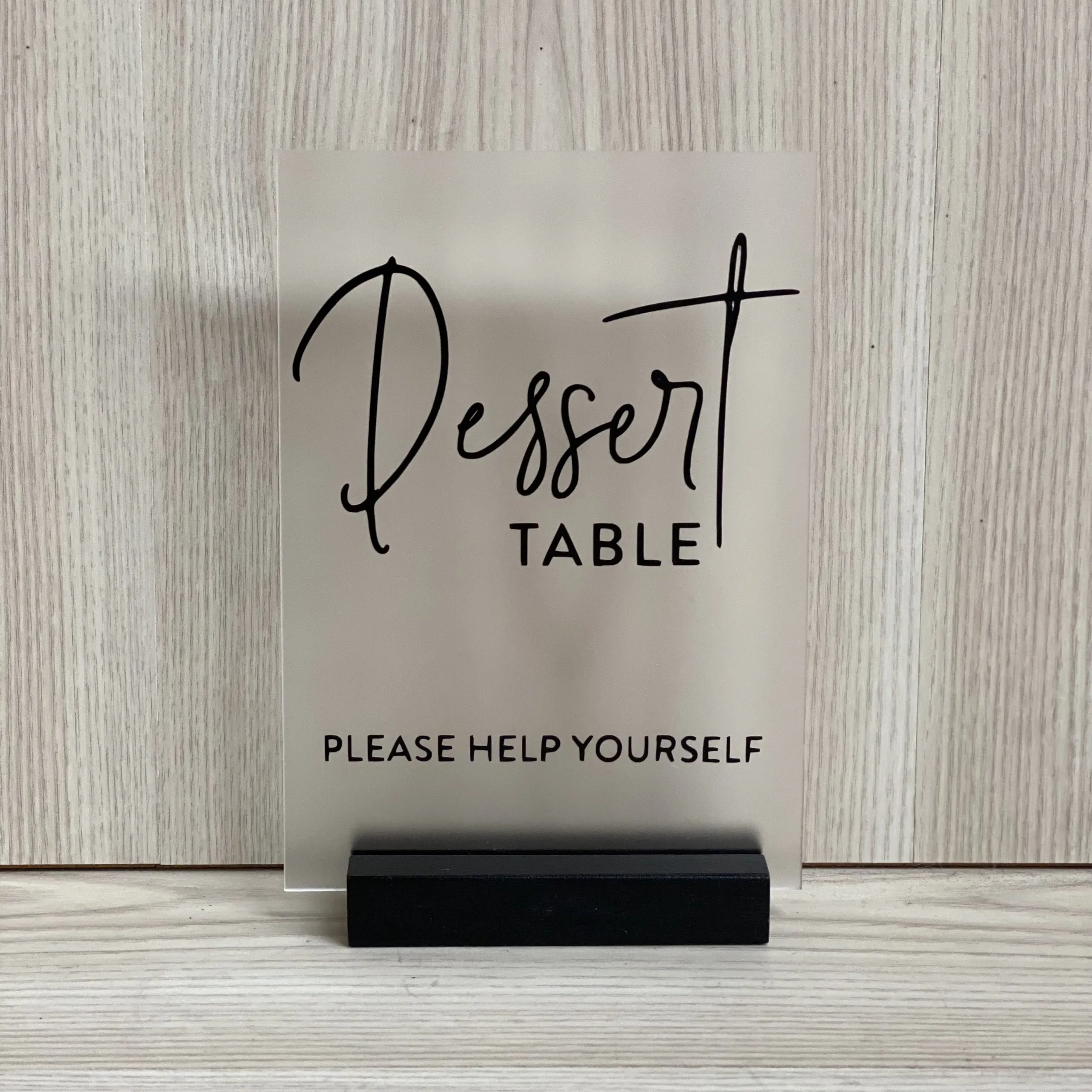 Willa Acrylic Dessert Table Sign - Frosted/Black