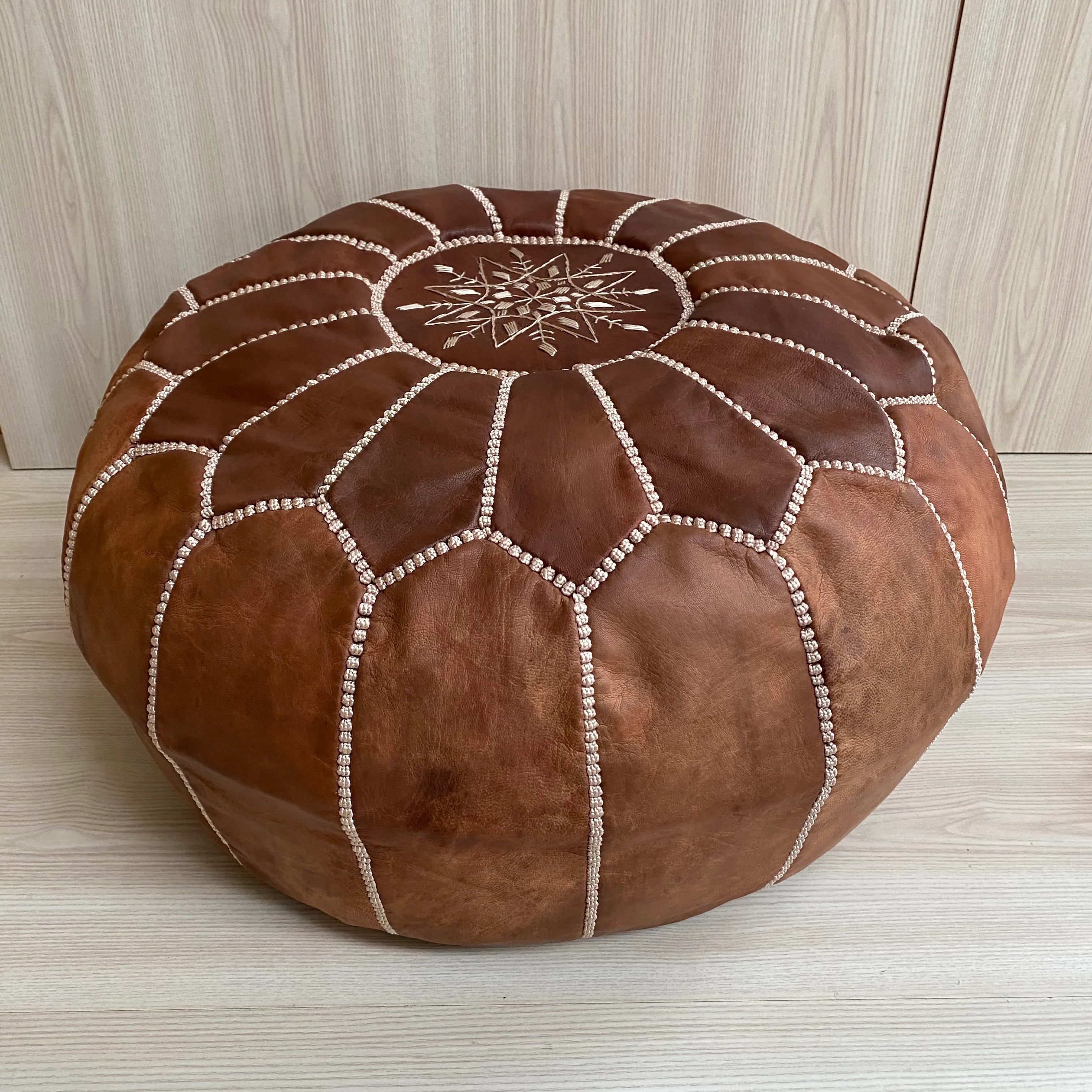 Moroccan Poufe - Tan