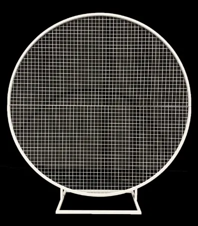 Round Mesh Wedding Arch Frame - White