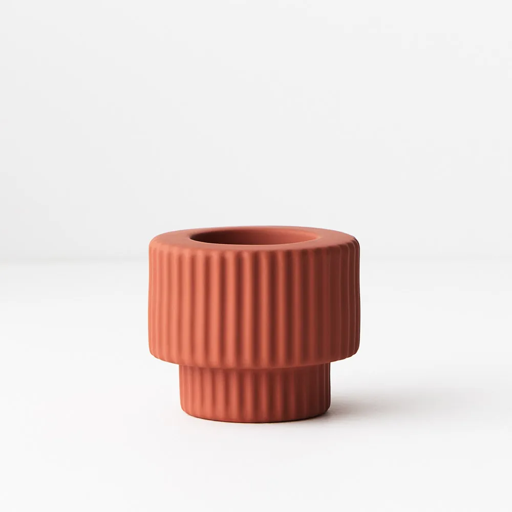 Linear Tealight Holder - Terracotta