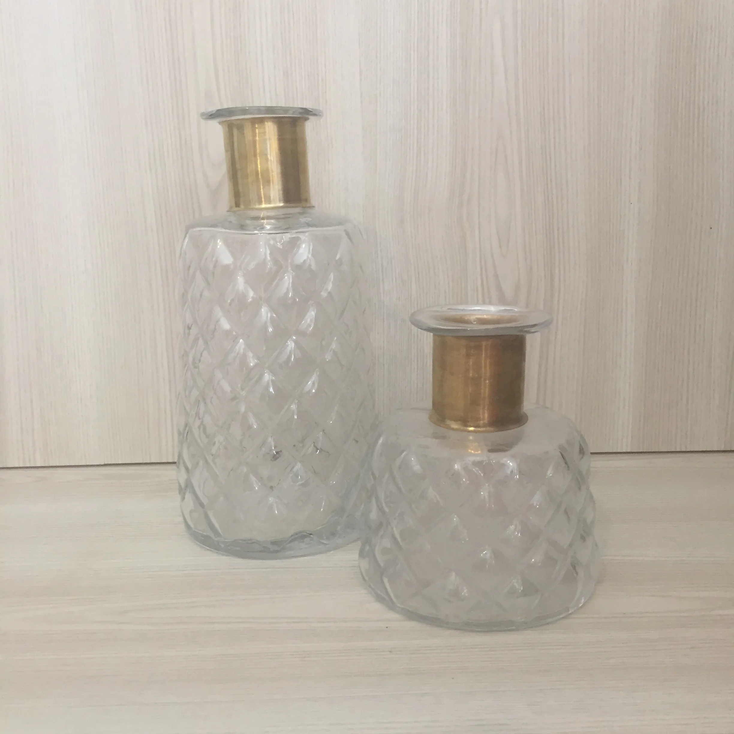 Cut Glass & Brass Vase - two sizes