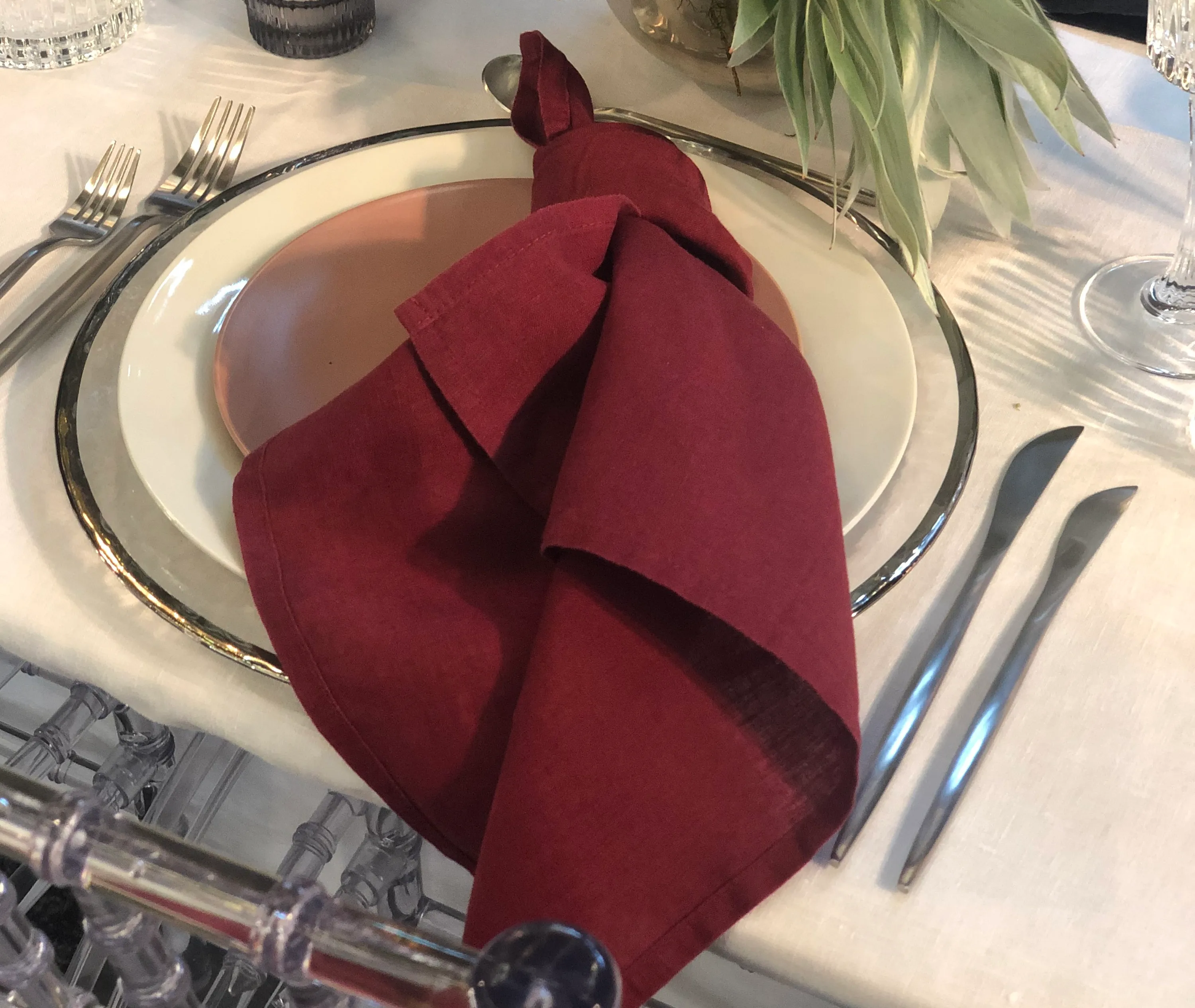 Stonewash Linen Napkin - Bordeaux
