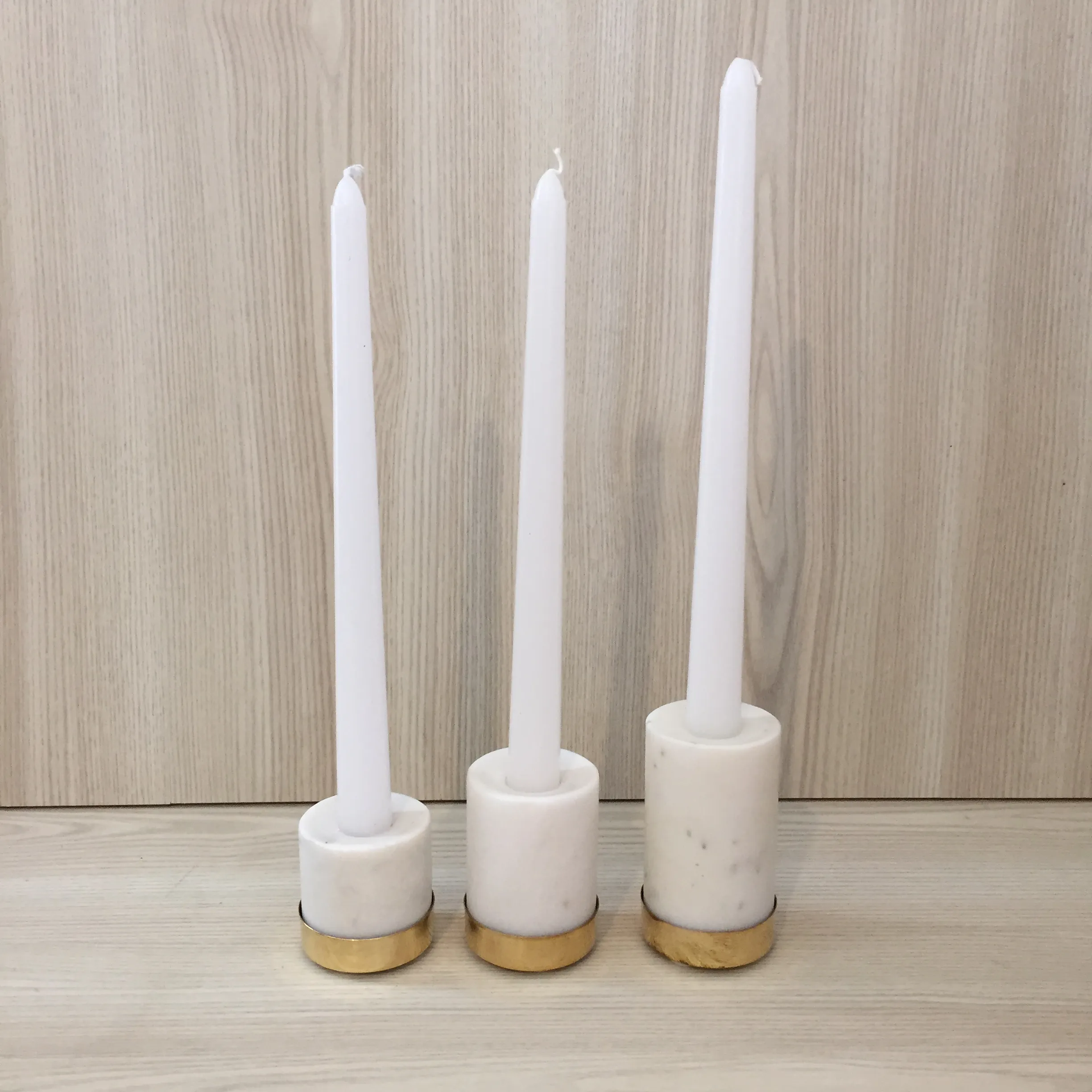 Marble & Gold Taper Candleholders