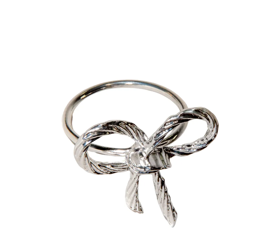 Silver Bow Napkin Ring