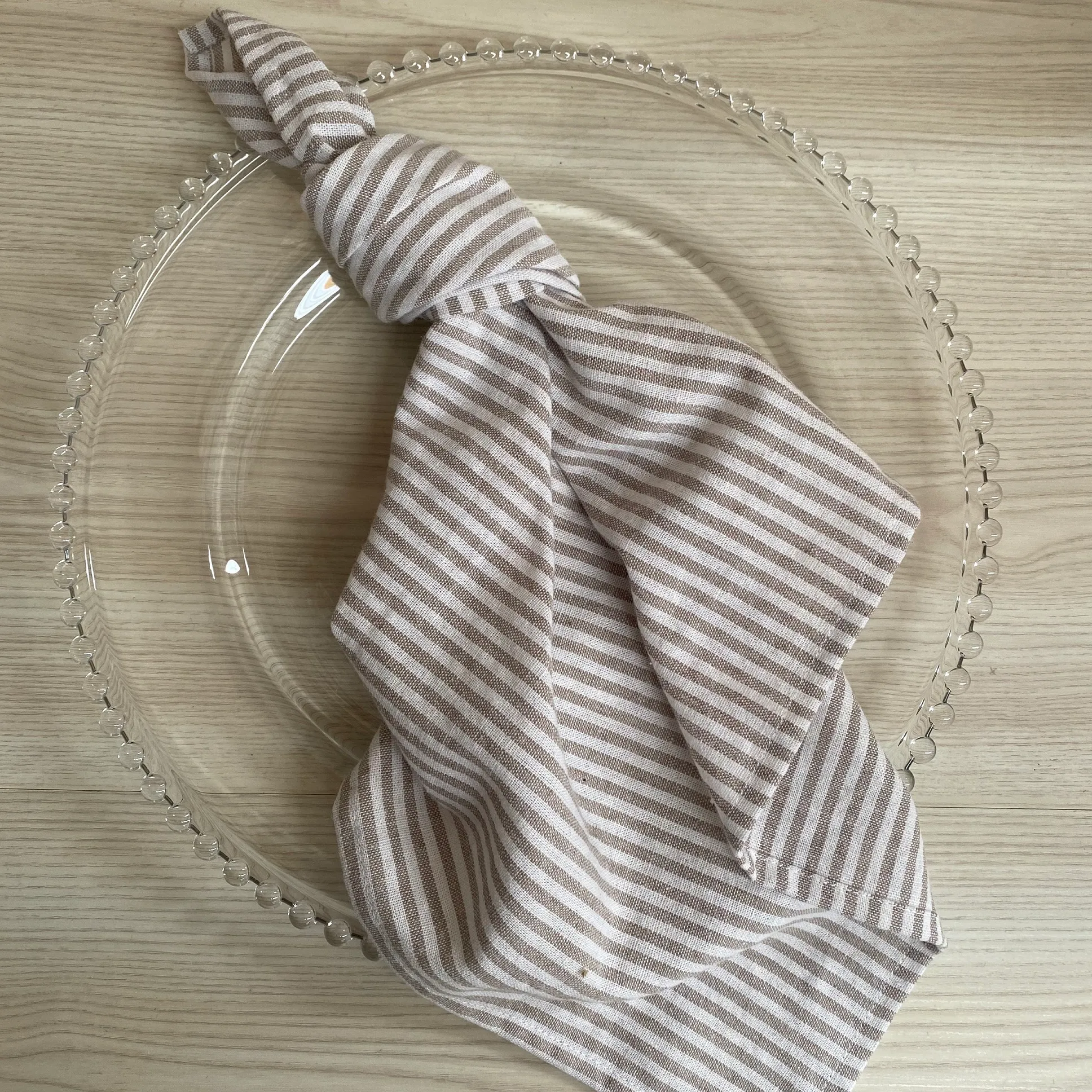 Stonewash Linen Napkin - Sand Stripe