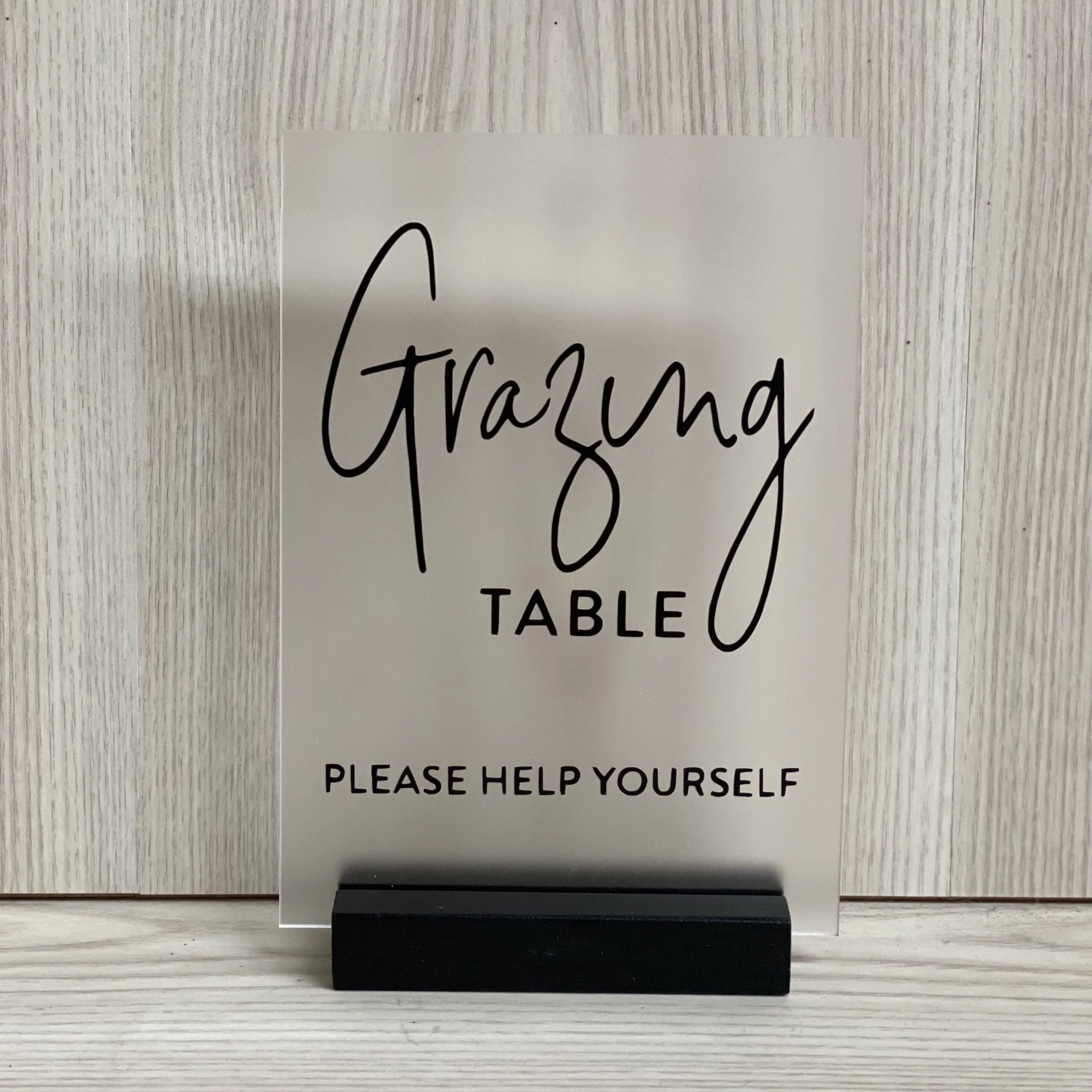 Willa Acrylic Grazing Table Sign - Frosted/Black