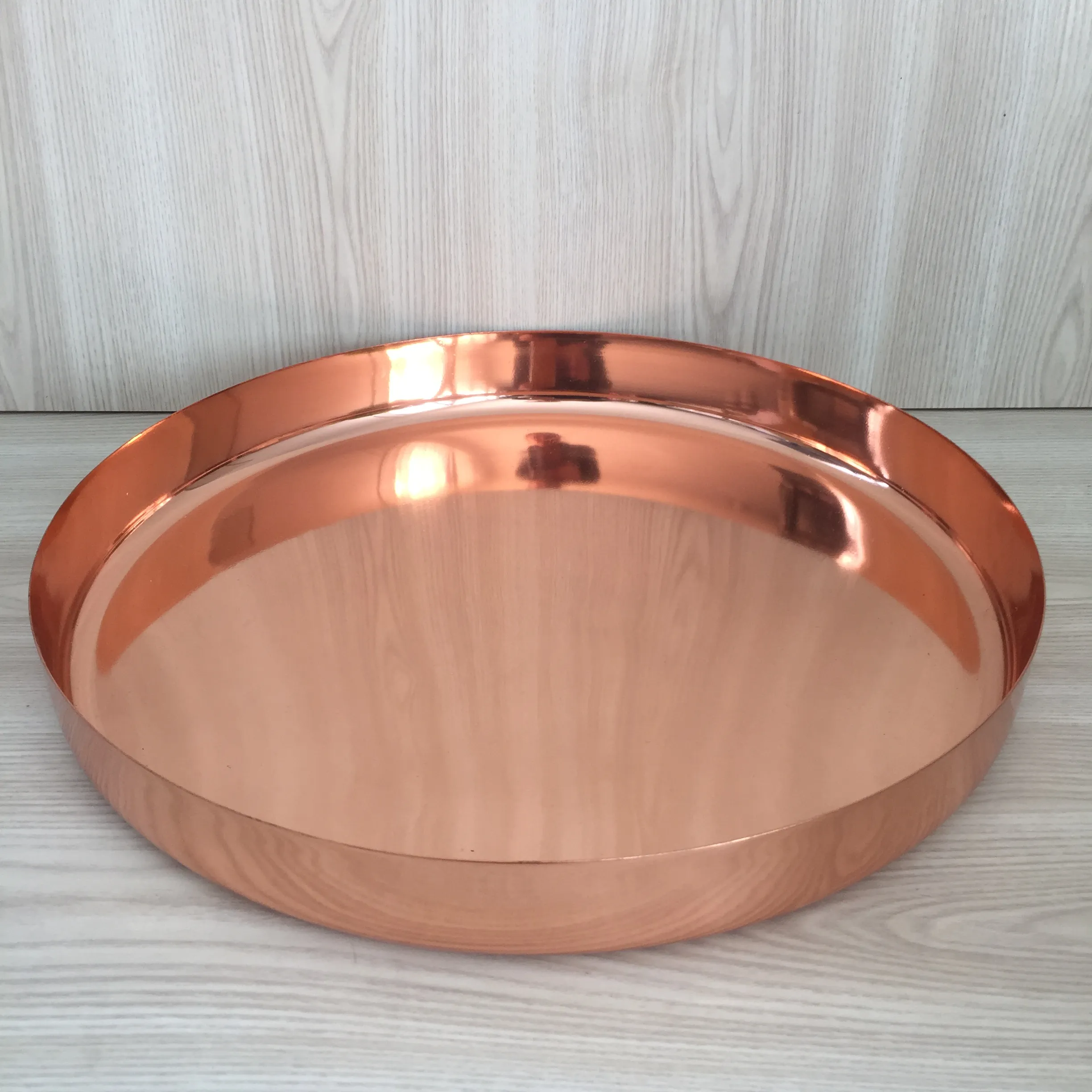 Round Metal Tray - Copper