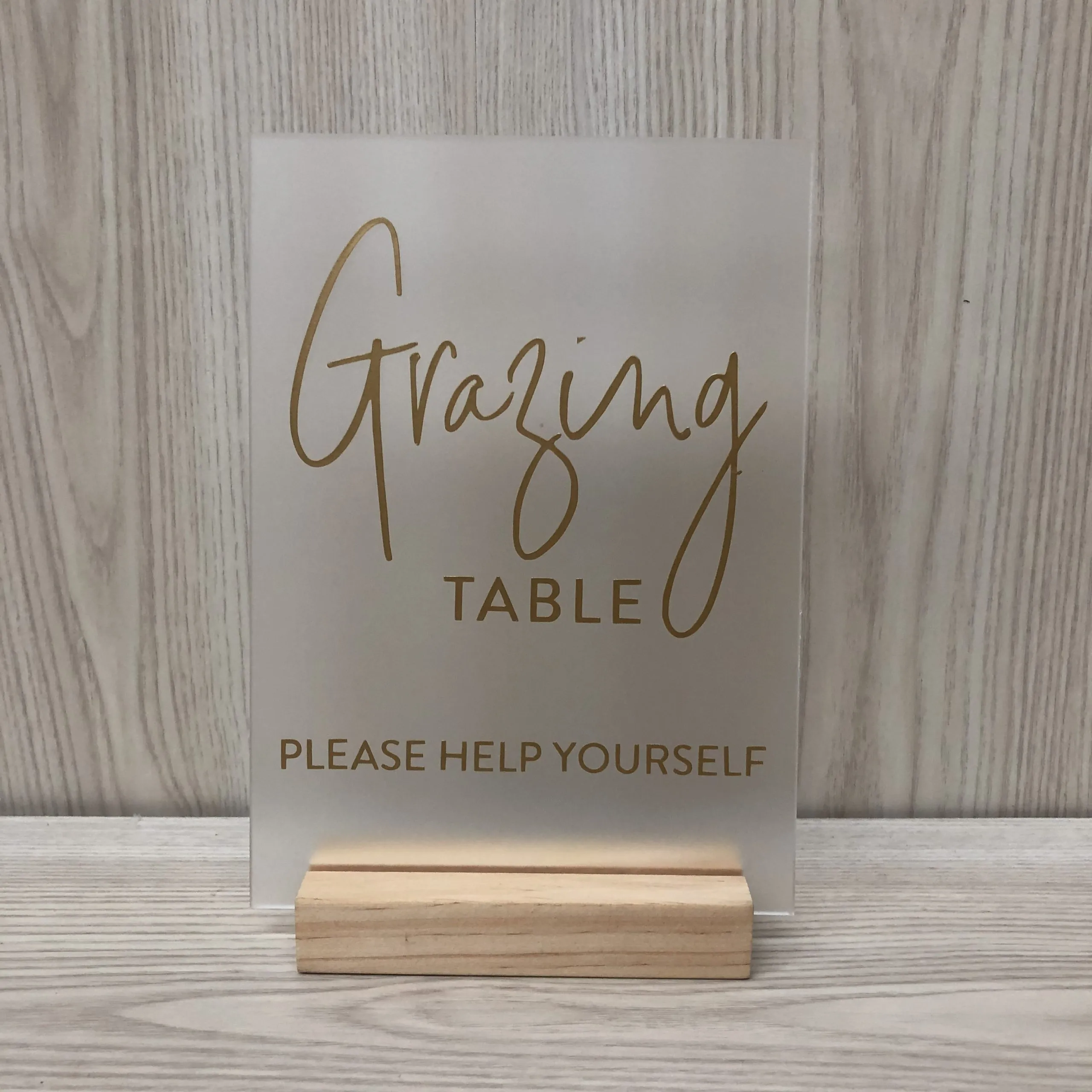 Willa Acrylic Grazing Table Sign - Frosted/Gold