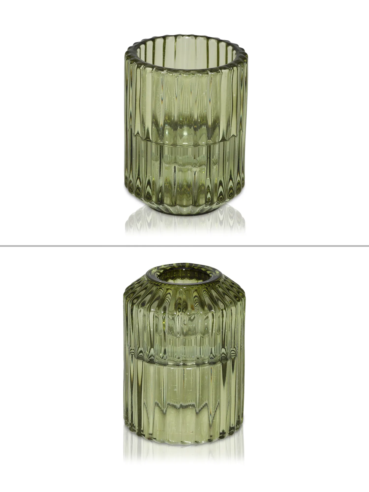 Camilla Reversible Candleholder - Moss