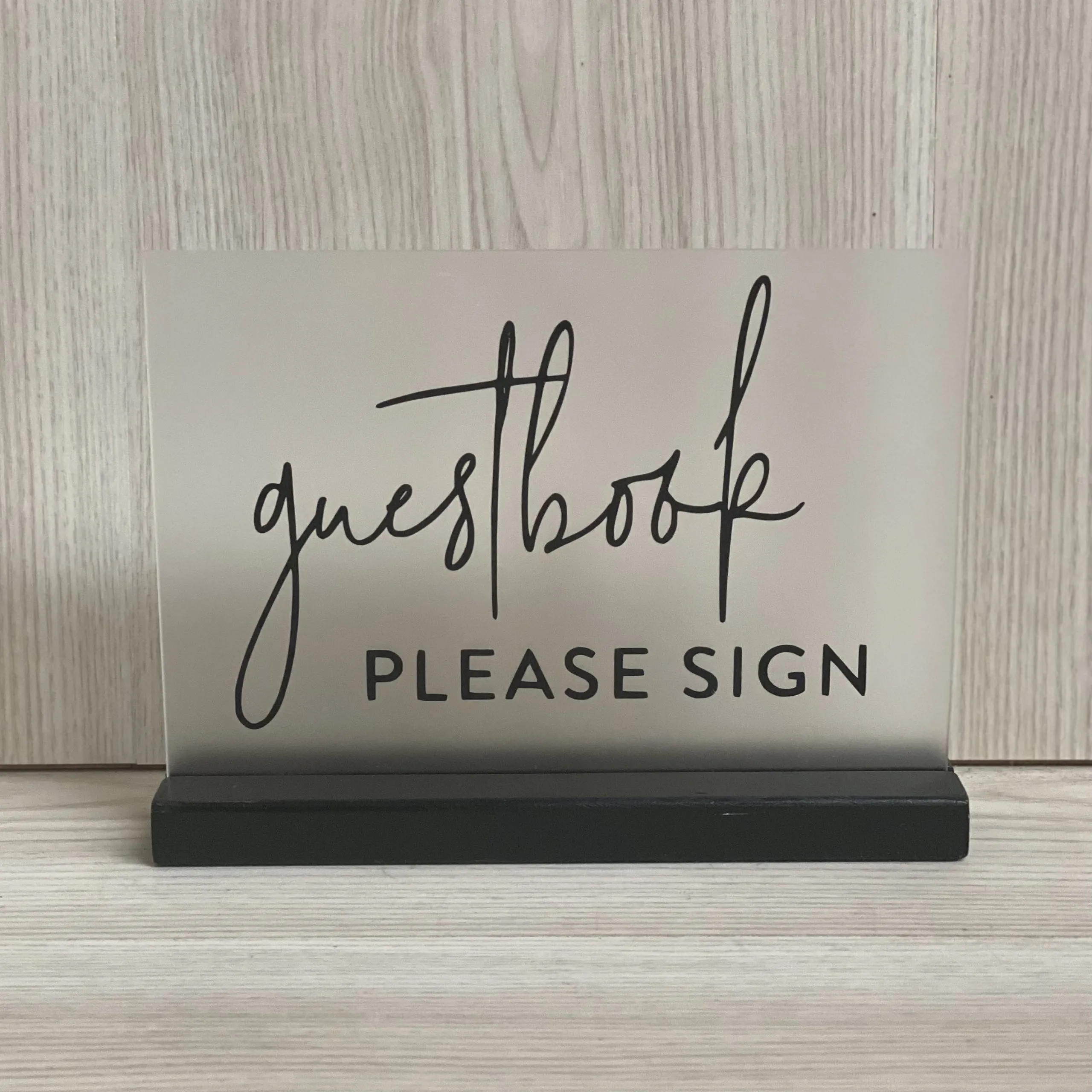 Willa Acrylic Guestbook Sign - Frosted/Black
