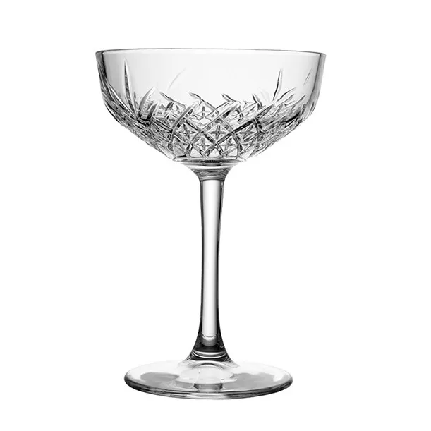 Etched Champagne Coupe Saucer