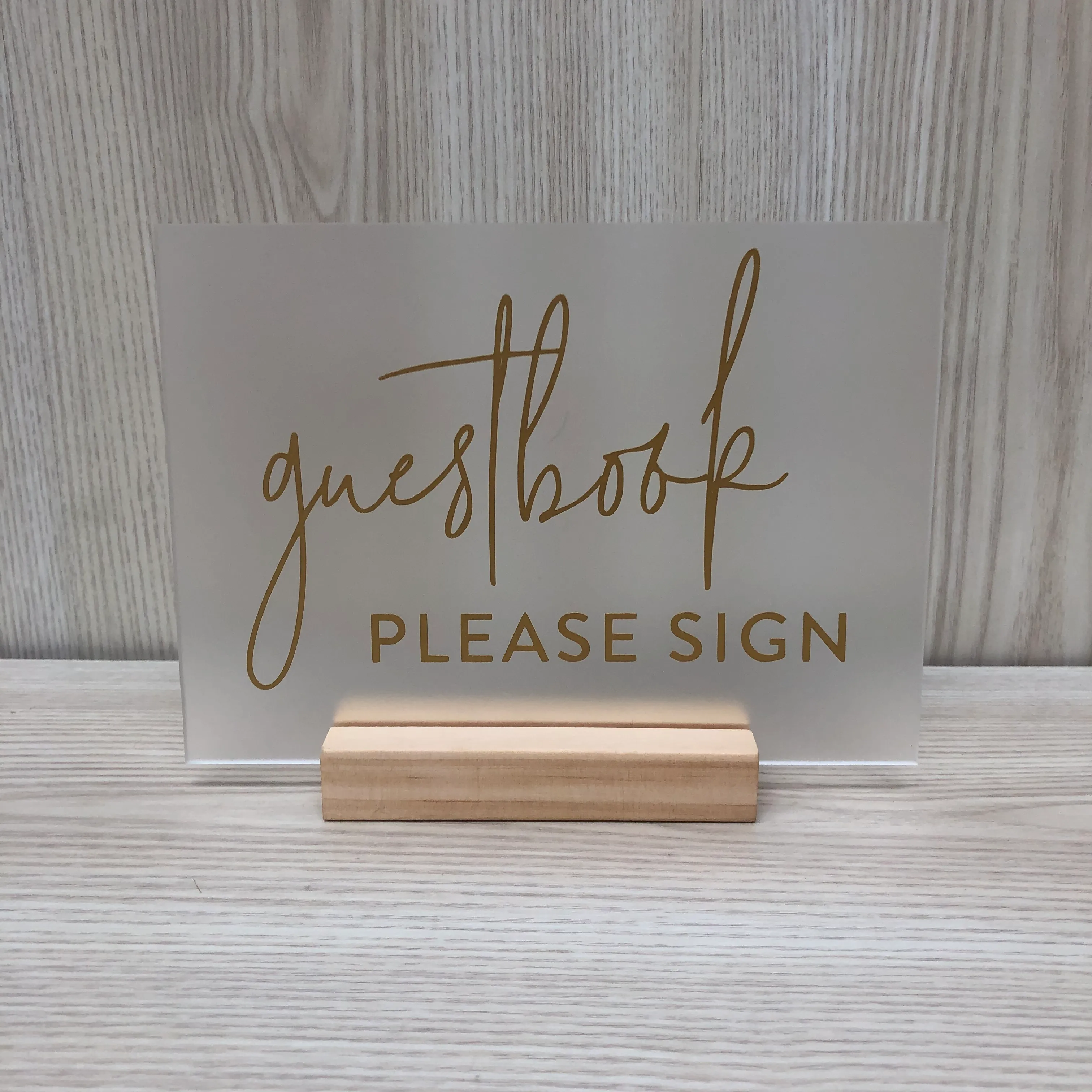 Willa Acrylic Guestbook Sign - Frosted/Gold