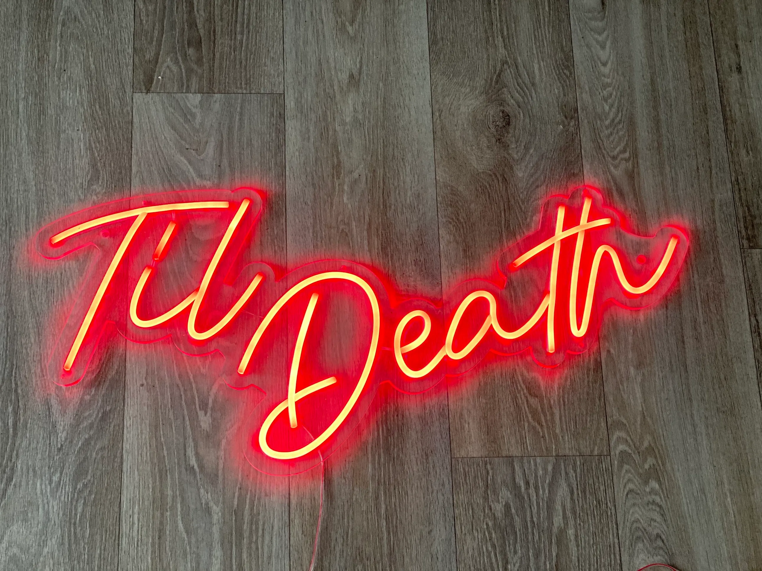 Til Death Neon Sign - Red
