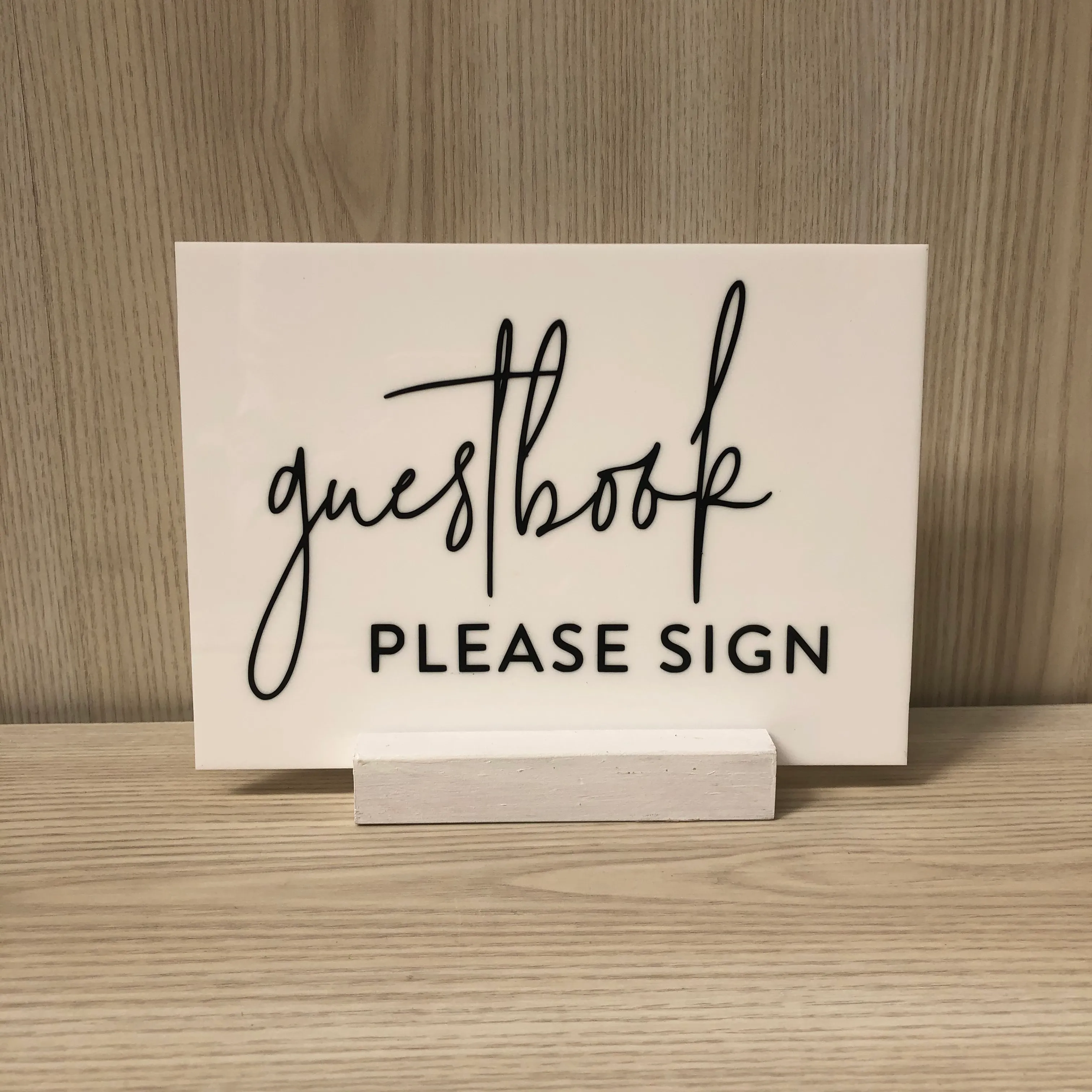 Willa Acrylic Guestbook Sign - White/Black
