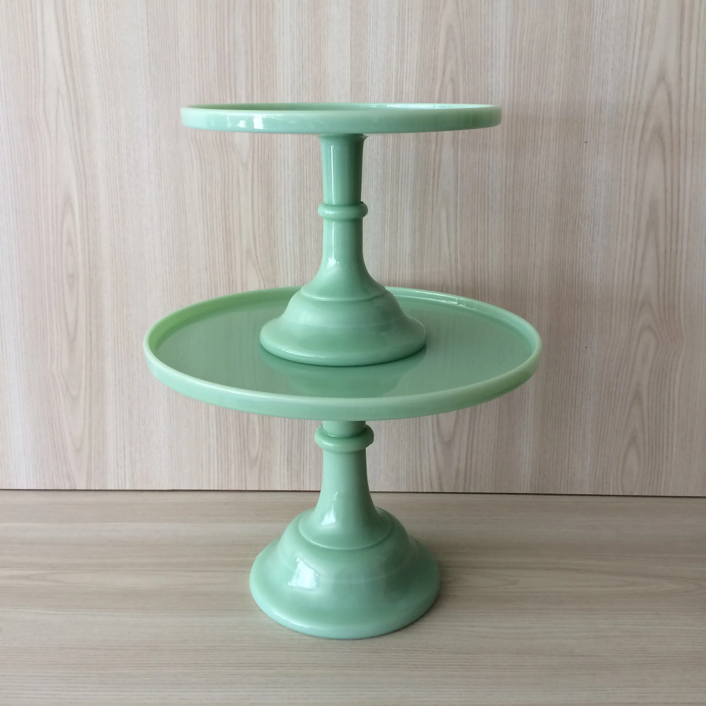 Milk Glass Pedestal Cake Stand Jadeite Green - Assorted Sizes
