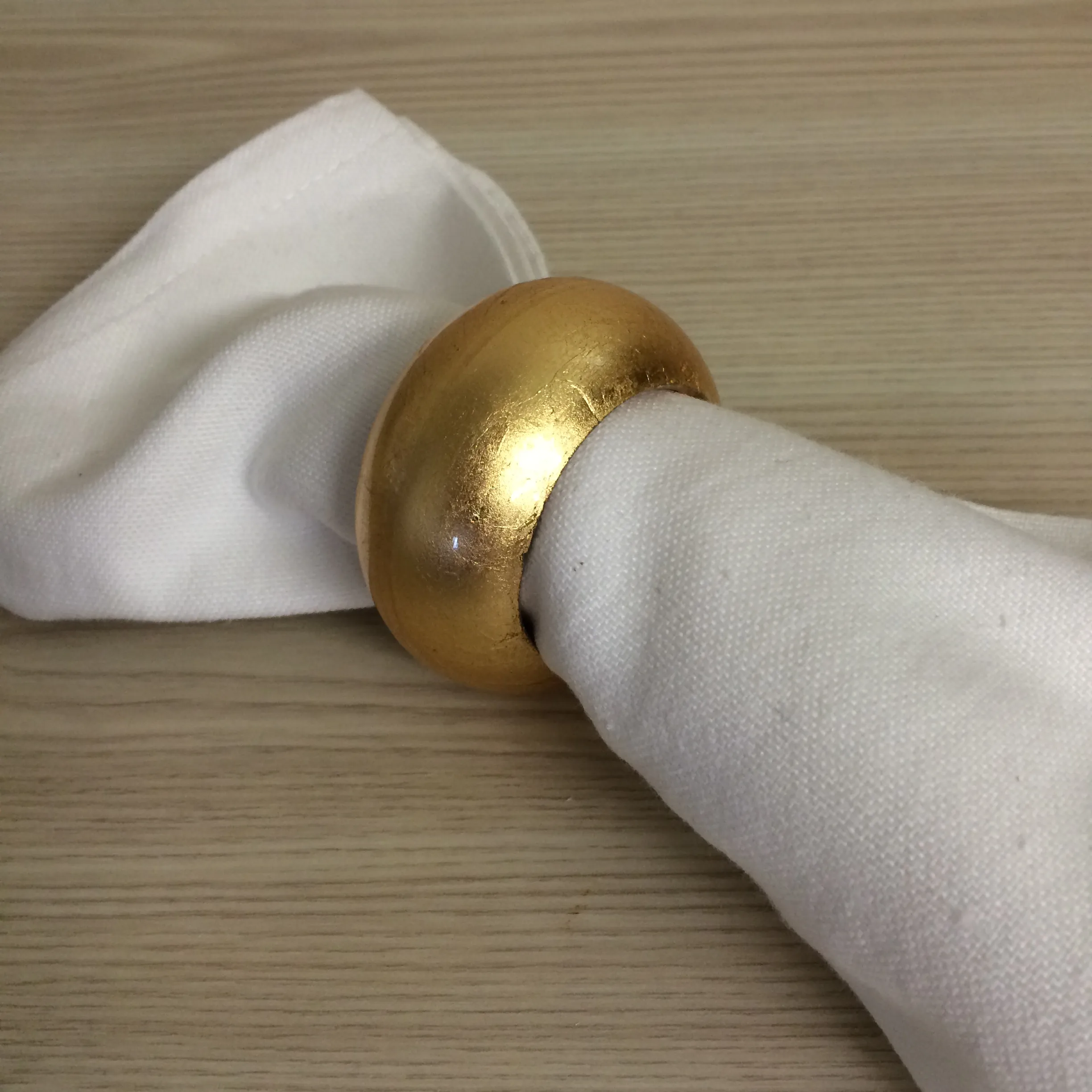 Rounded Acrylic Napkin Ring - Gold