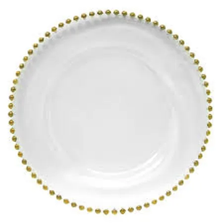 Beaded Charger Plate - Gold