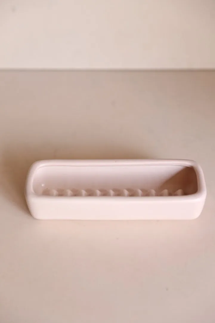 Clara Low Flume Vase - Beige Blush