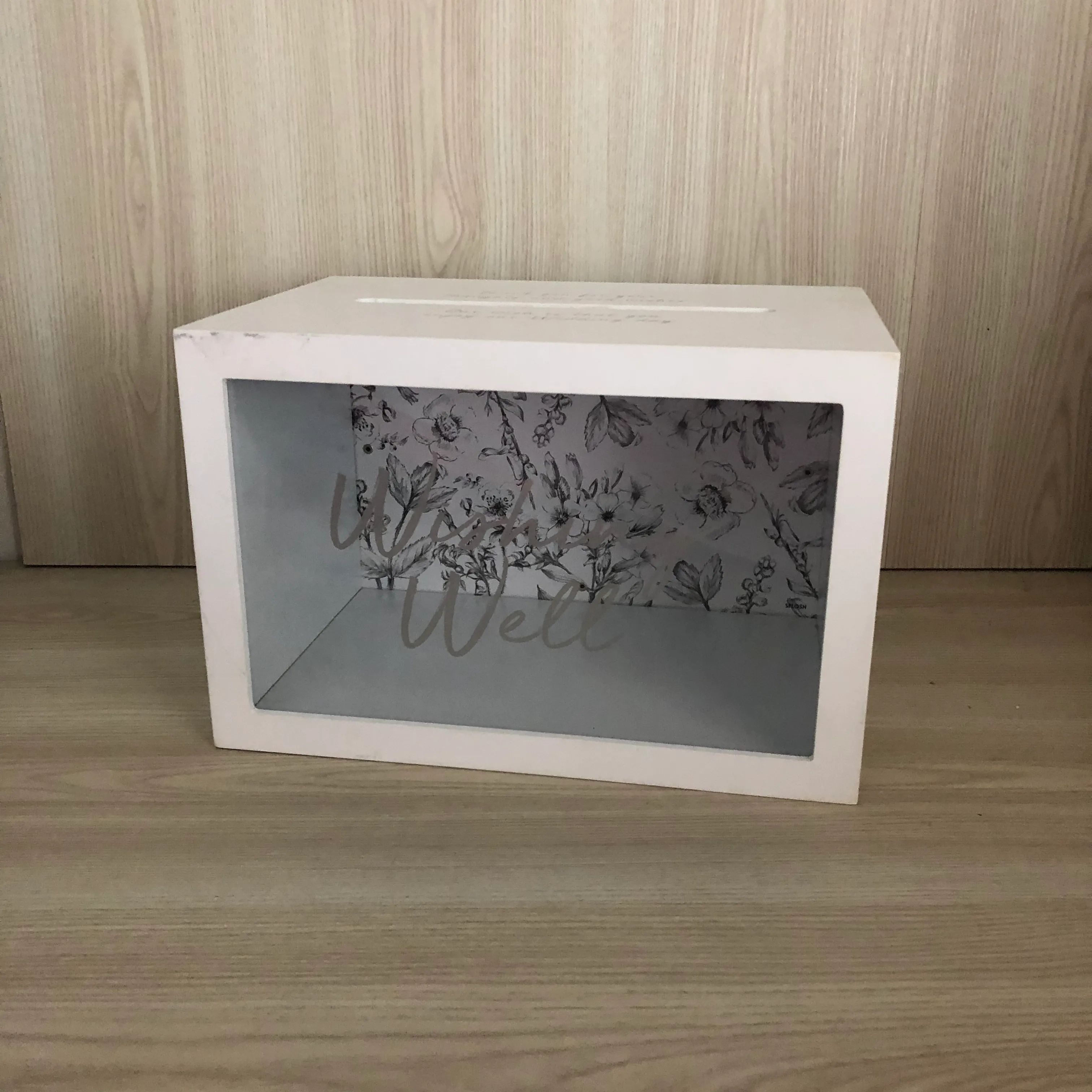 Wishing Well Box - Clear Front / Silver text