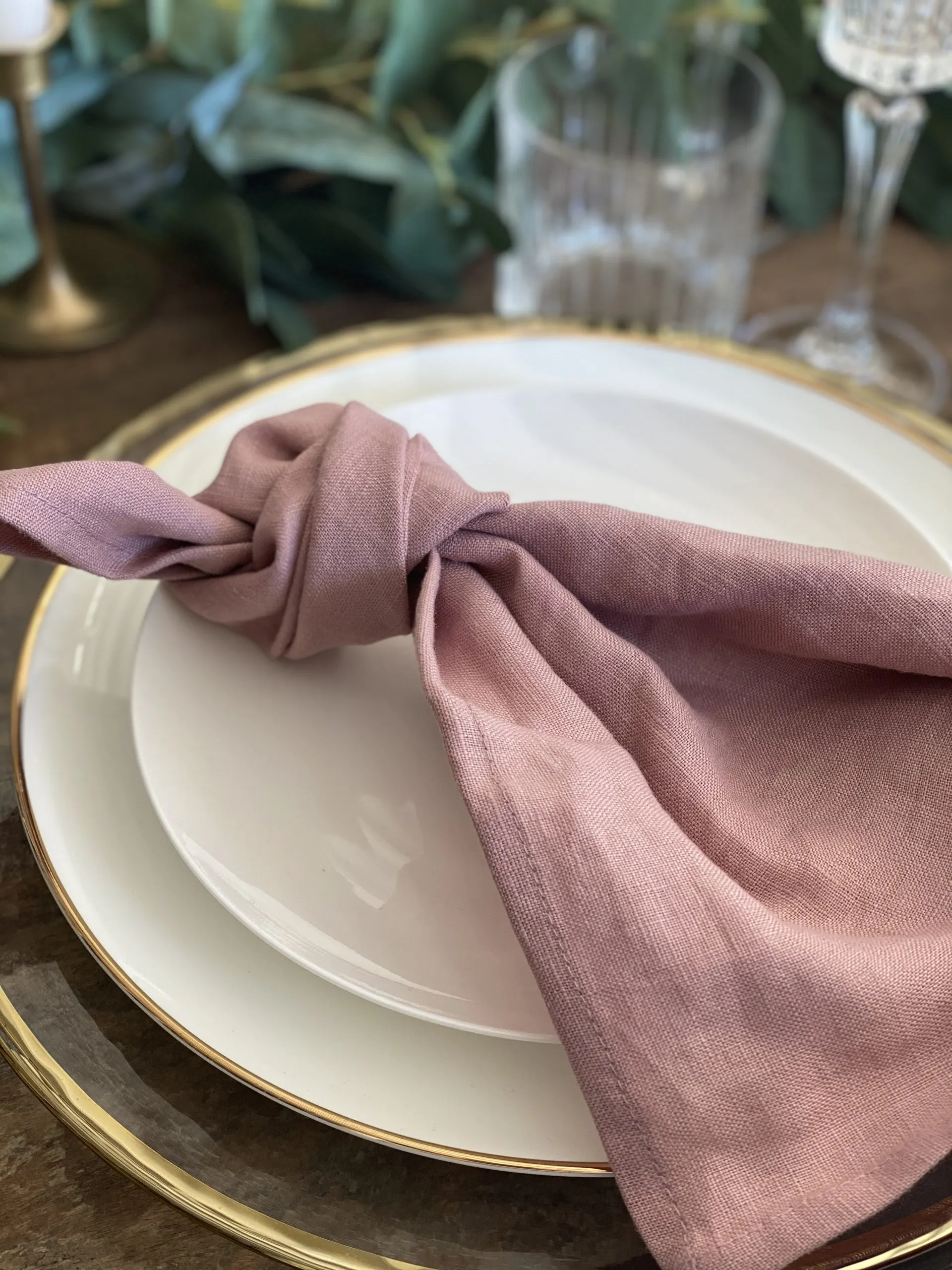 Stonewash Linen Napkin - Dusky Pink