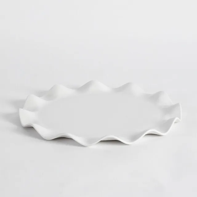 Ruffle Platter White