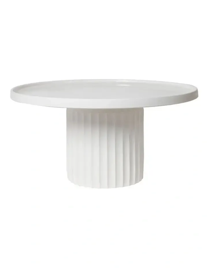 Lume Ribbed Cake Stand White