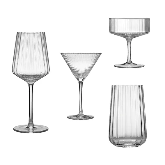Ribbed Crystal Glassware 