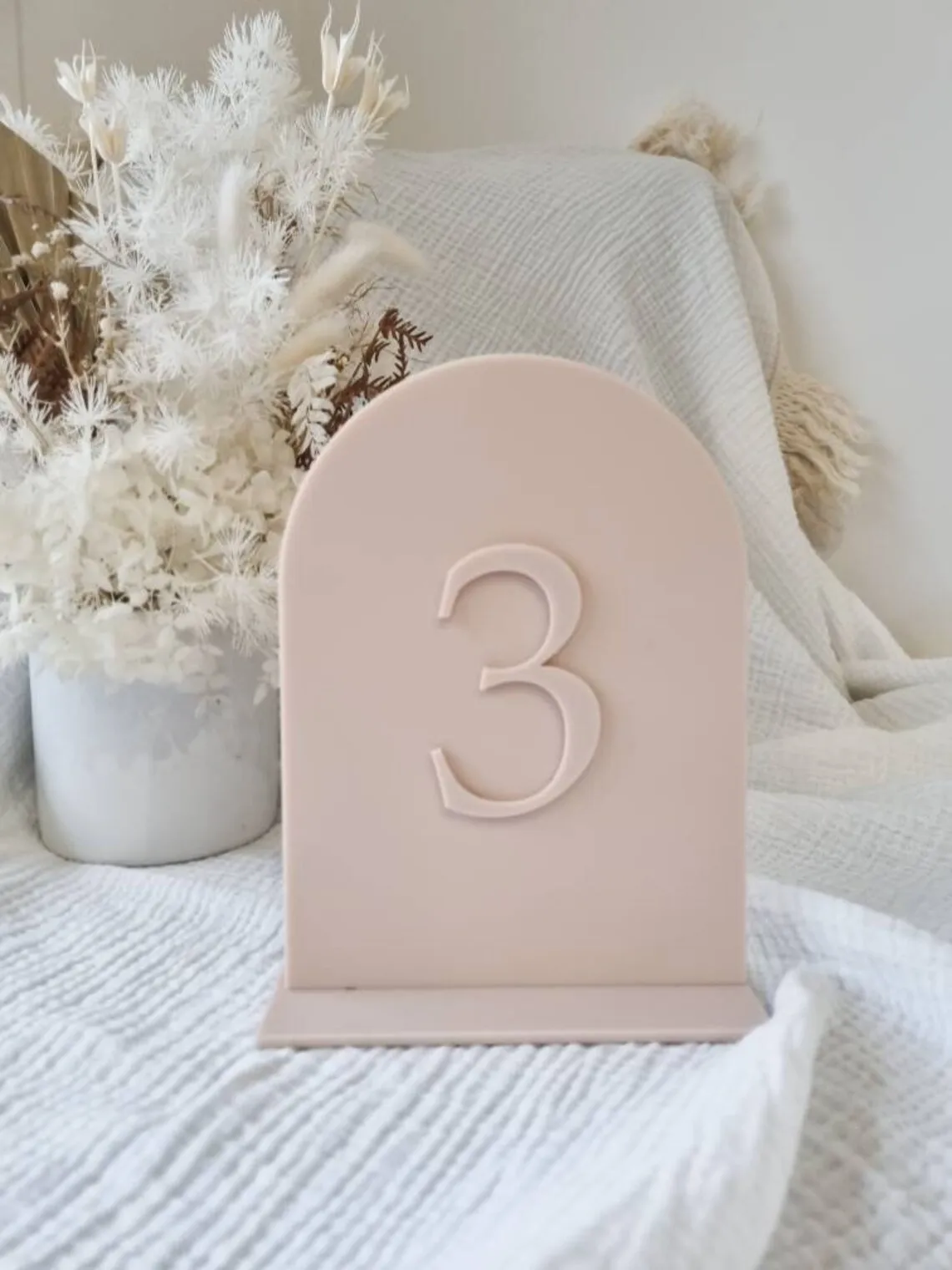 Arch Acrylic Table Number - Latte