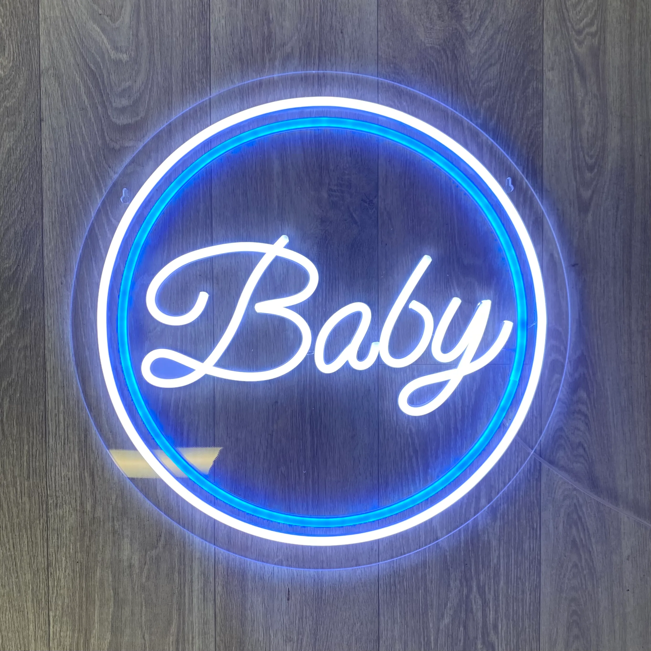 Baby Round Neon Sign - Blue